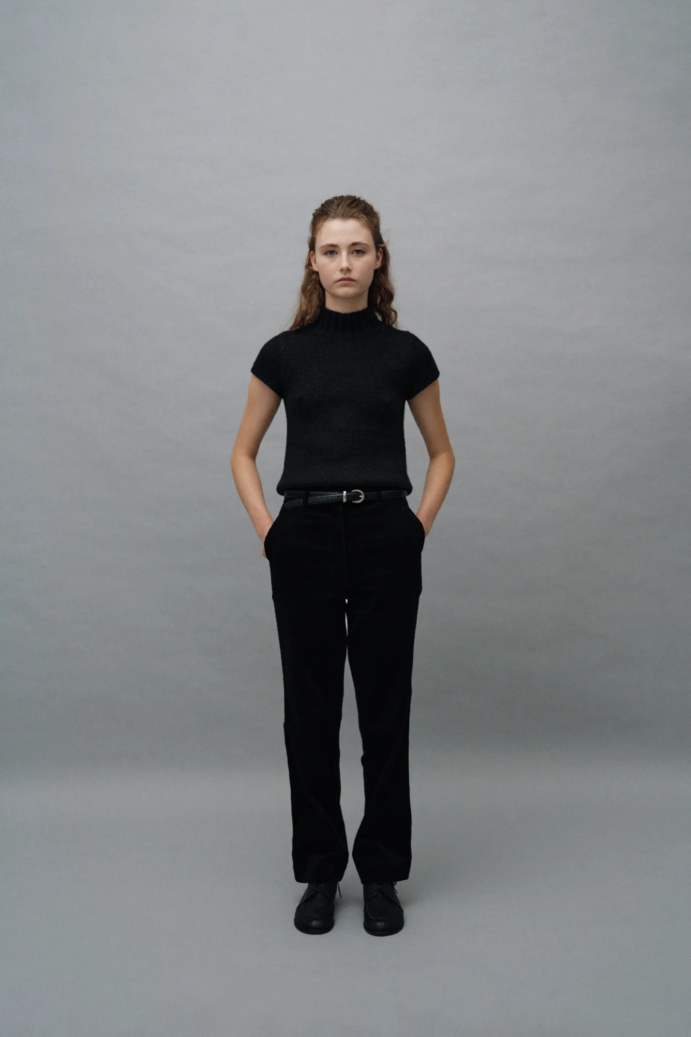 Nothing written Knitwear-Benico half neck knit (Black)