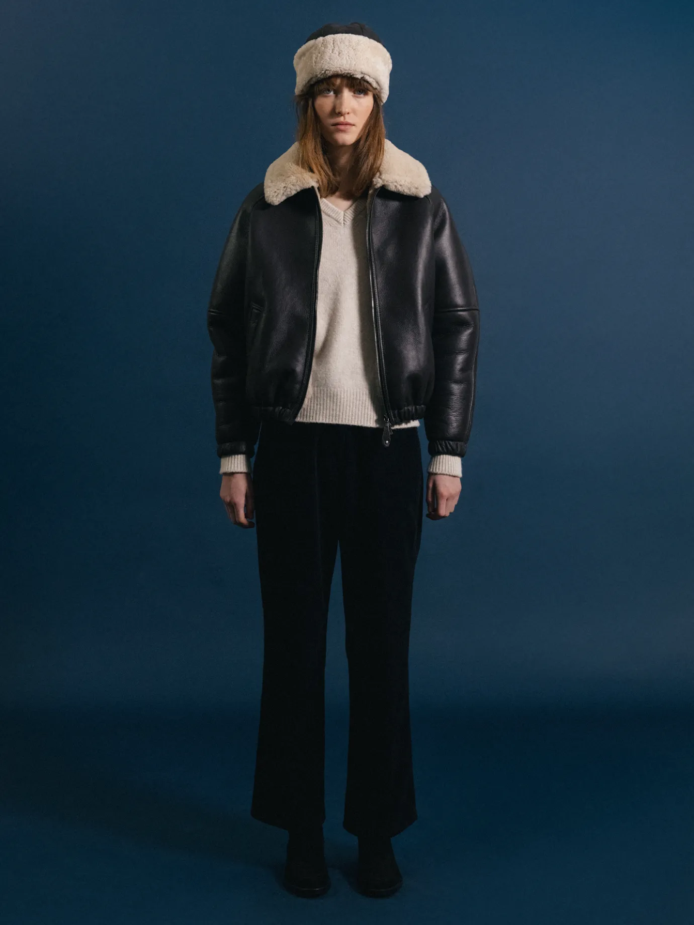 Nothing written Outwears | Exclusive-Brown leather shearling jacket (Brown)