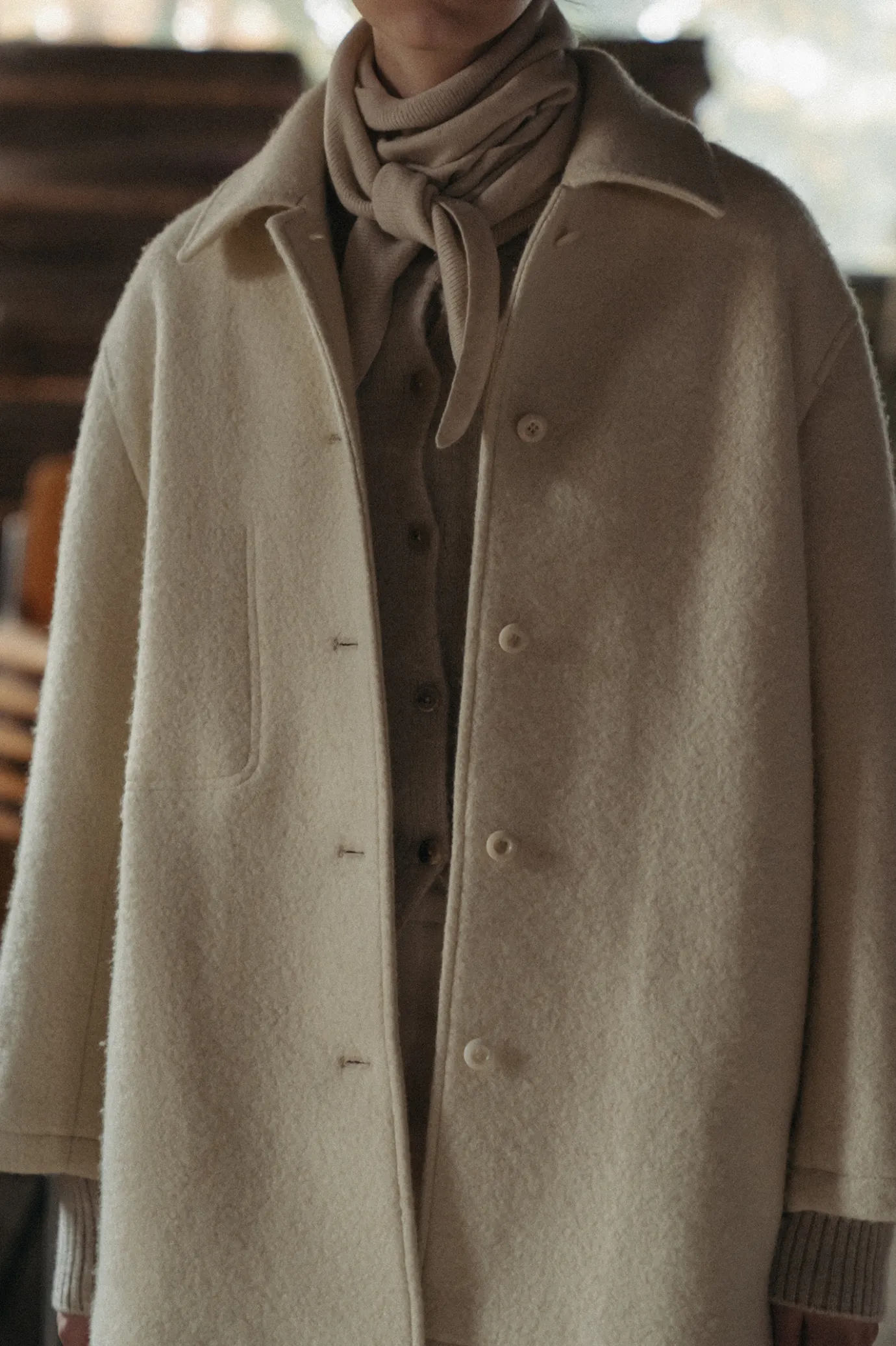 Nothing written Accessories-Cashmere half muffler (Camel)