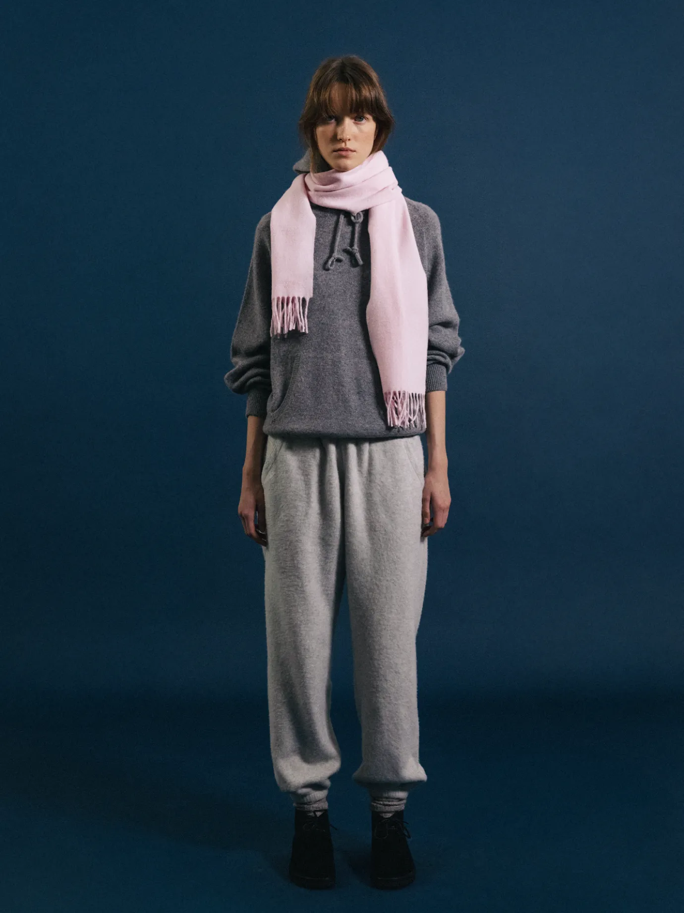 Nothing written Knitwear-Casta knit hoodie sweater (Gray)