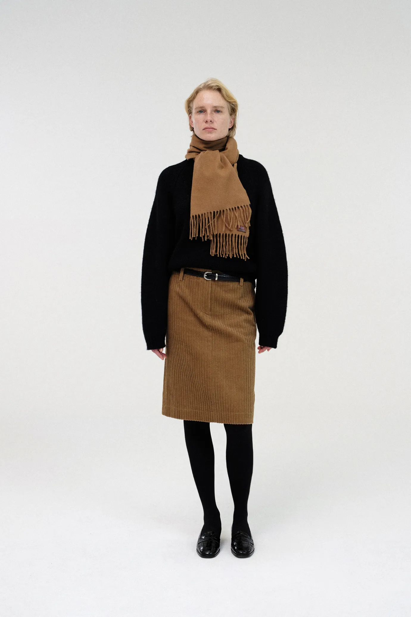 Nothing written Skirts-Corduroy h-line skirt (Camel)