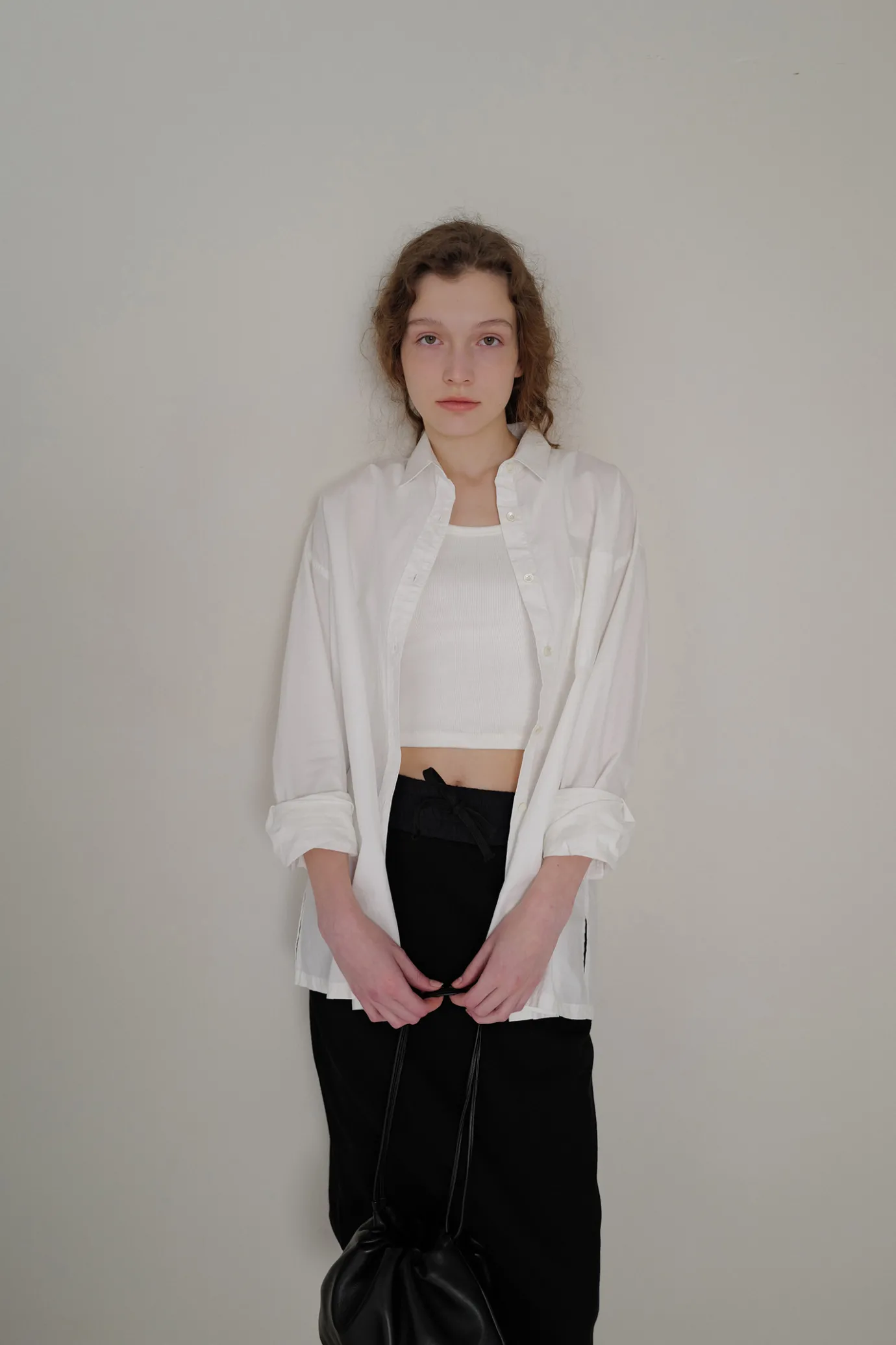 drawstring_cotton_midi_sk_5.webp Nothing written Skirts-Drawstring cotton midi skirt (Black)