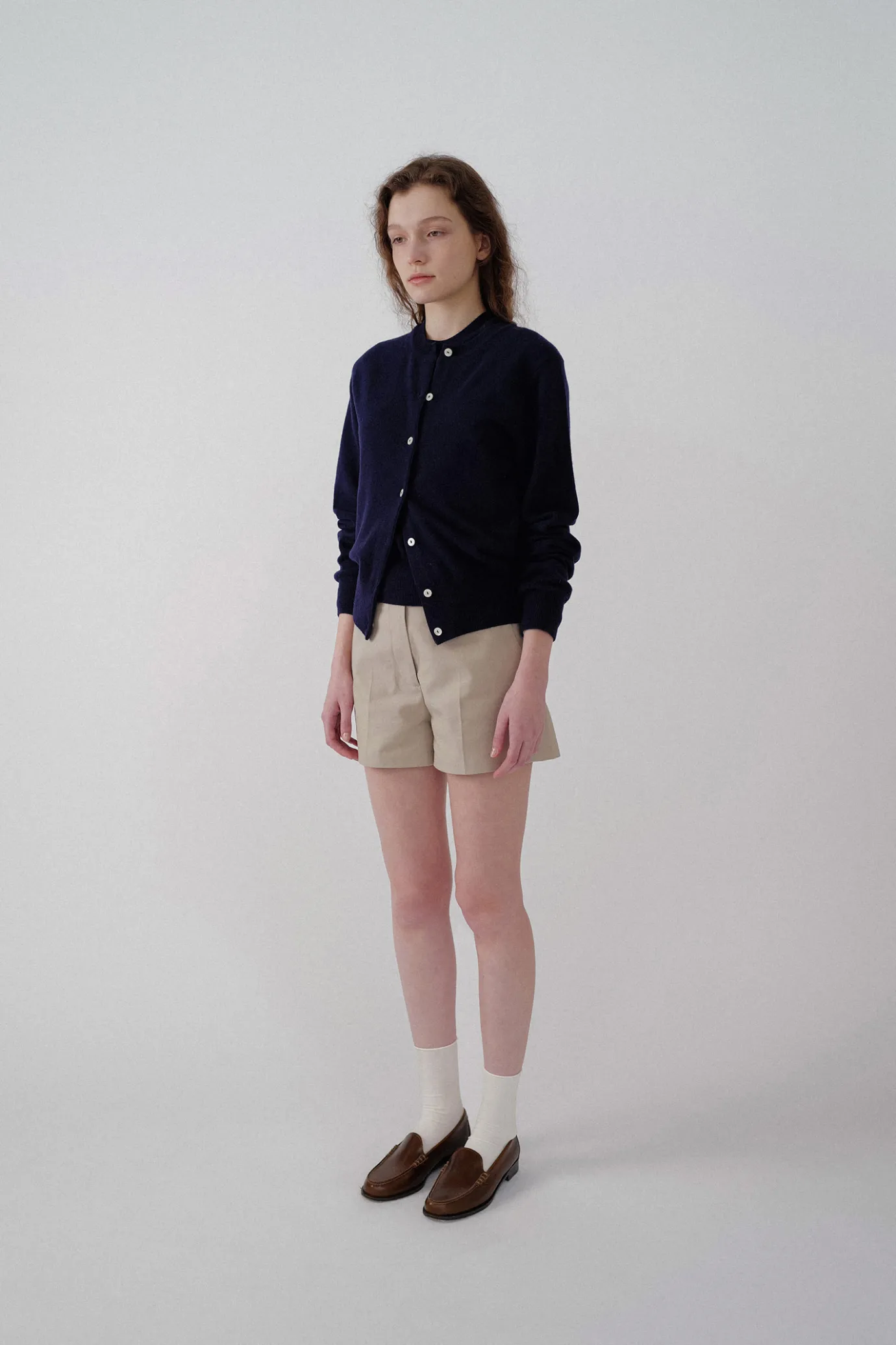 Nothing written Outwears | Knitwear-Emitt wool round cardigan (Navy)