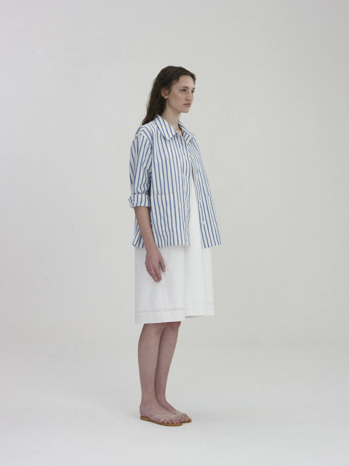 Nothing written Outwears-French cotton work jacket (Stripe)