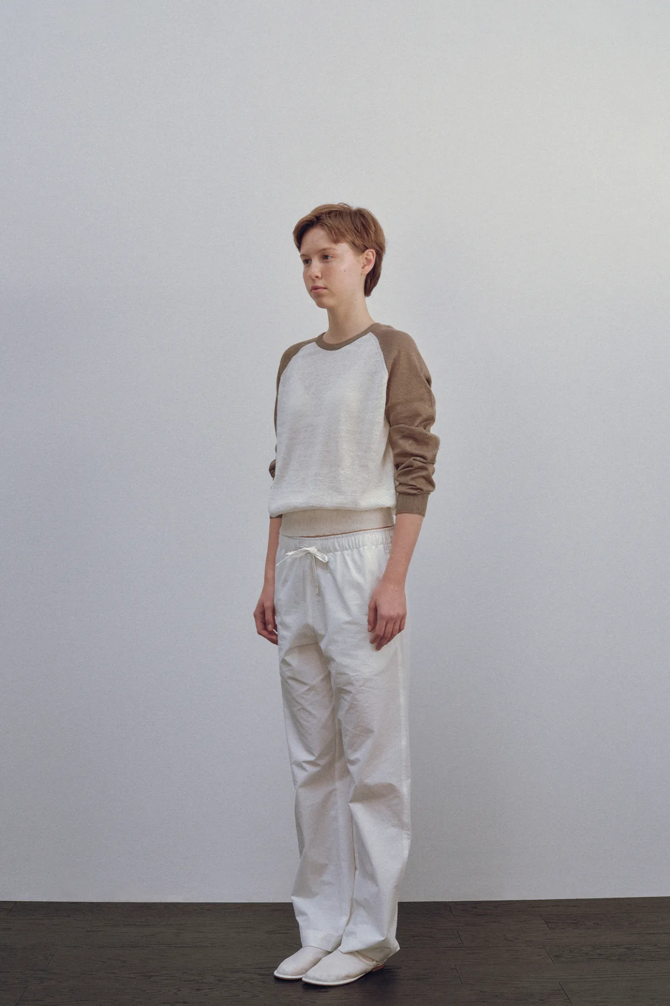 Nothing written Knitwear-Grin linen knit top (Khaki ivory)