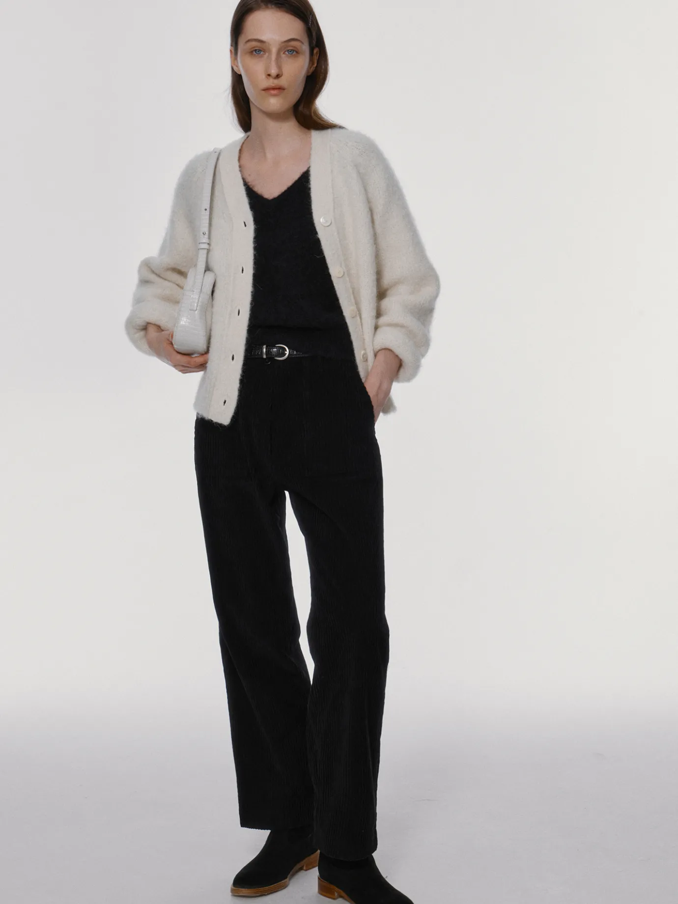 Nothing written Bags-Lizard post mini bag (Slate ivory)