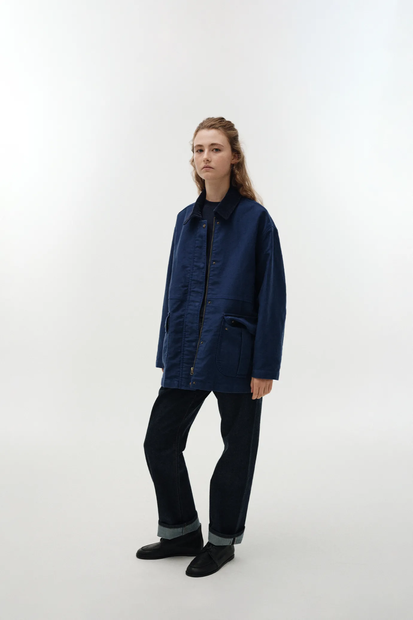 Nothing written Outwears-Mole skin hunting cotton jacket (Blue)
