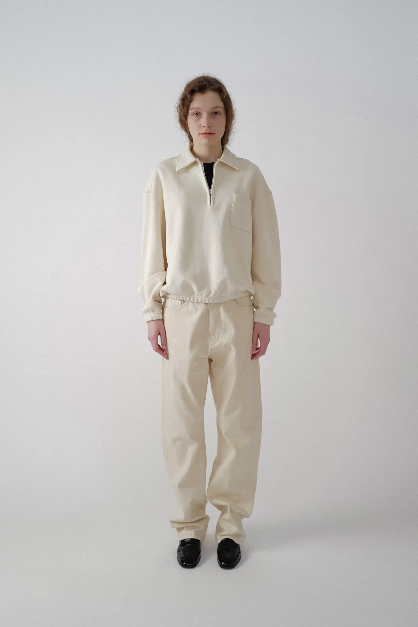 Nothing written Denim-2ND / Boyfriend cotton denim (Ivory)