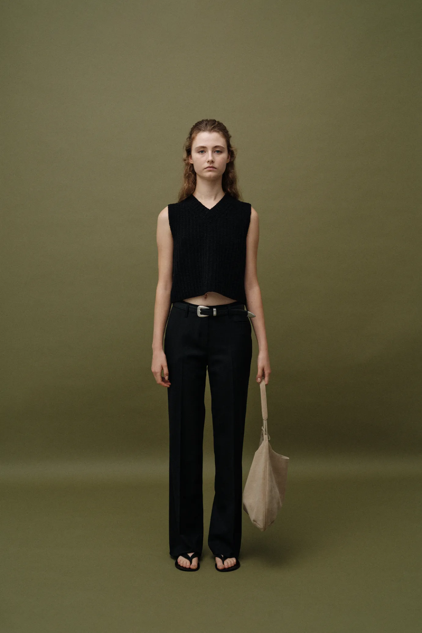 Nothing written Knitwear-2ND / Garine wool vest (Black)