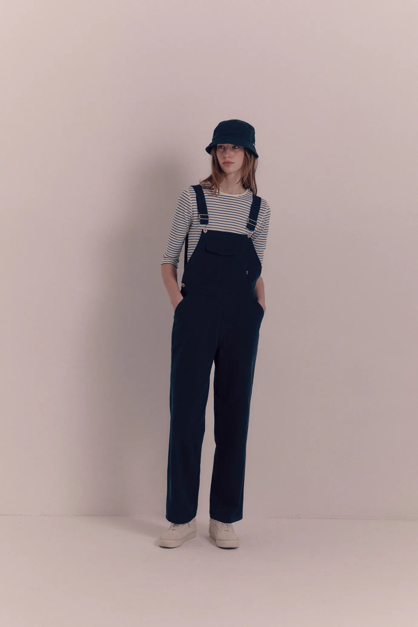 Nothing written T-shirt-2ND / Hana slim t-shirt (Blue stripe)