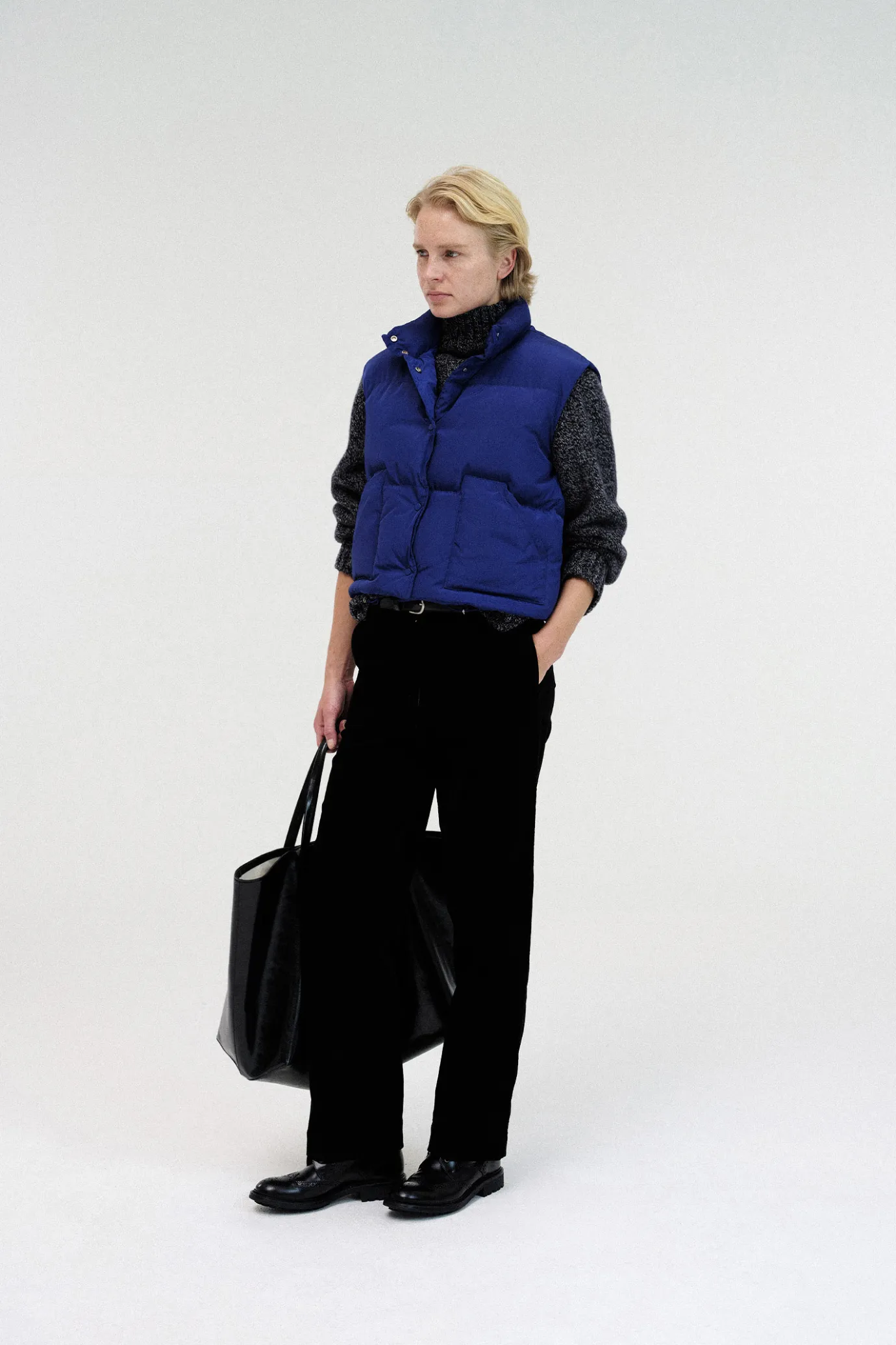 Nothing written Bags-2ND / Large tote bag (Black)