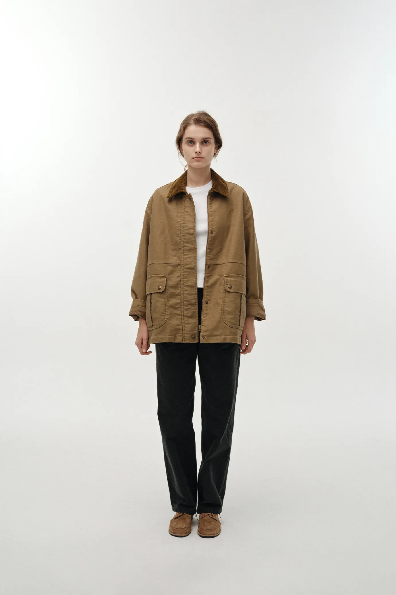 Nothing written Outwears-2ND / Mole skin hunting cotton jacket (Khaki)