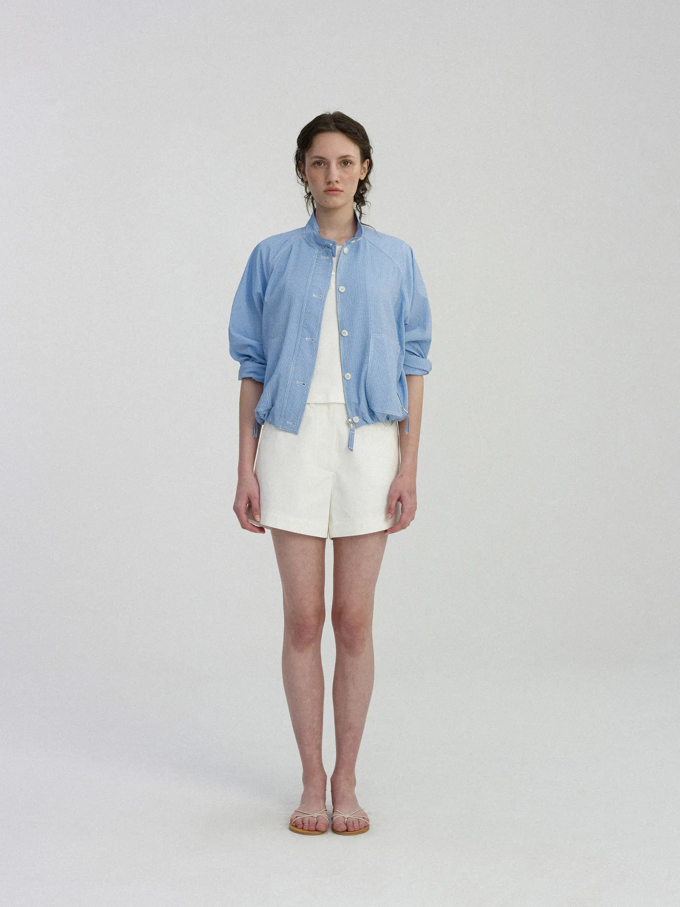 Nothing written Outwears-2ND / Rapel wind jacket (Blue check)