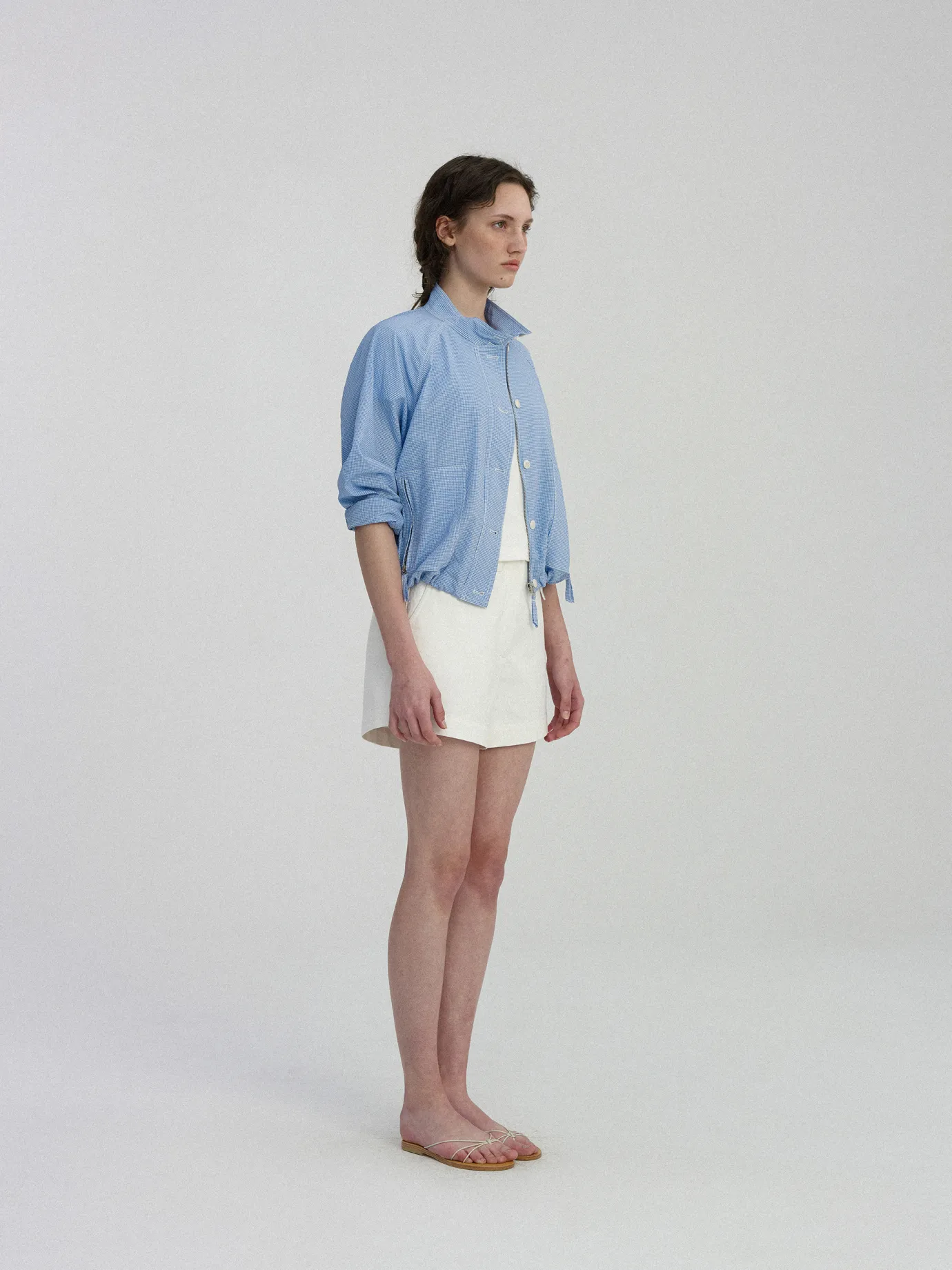 Nothing written Outwears-2ND / Rapel wind jacket (Blue check)