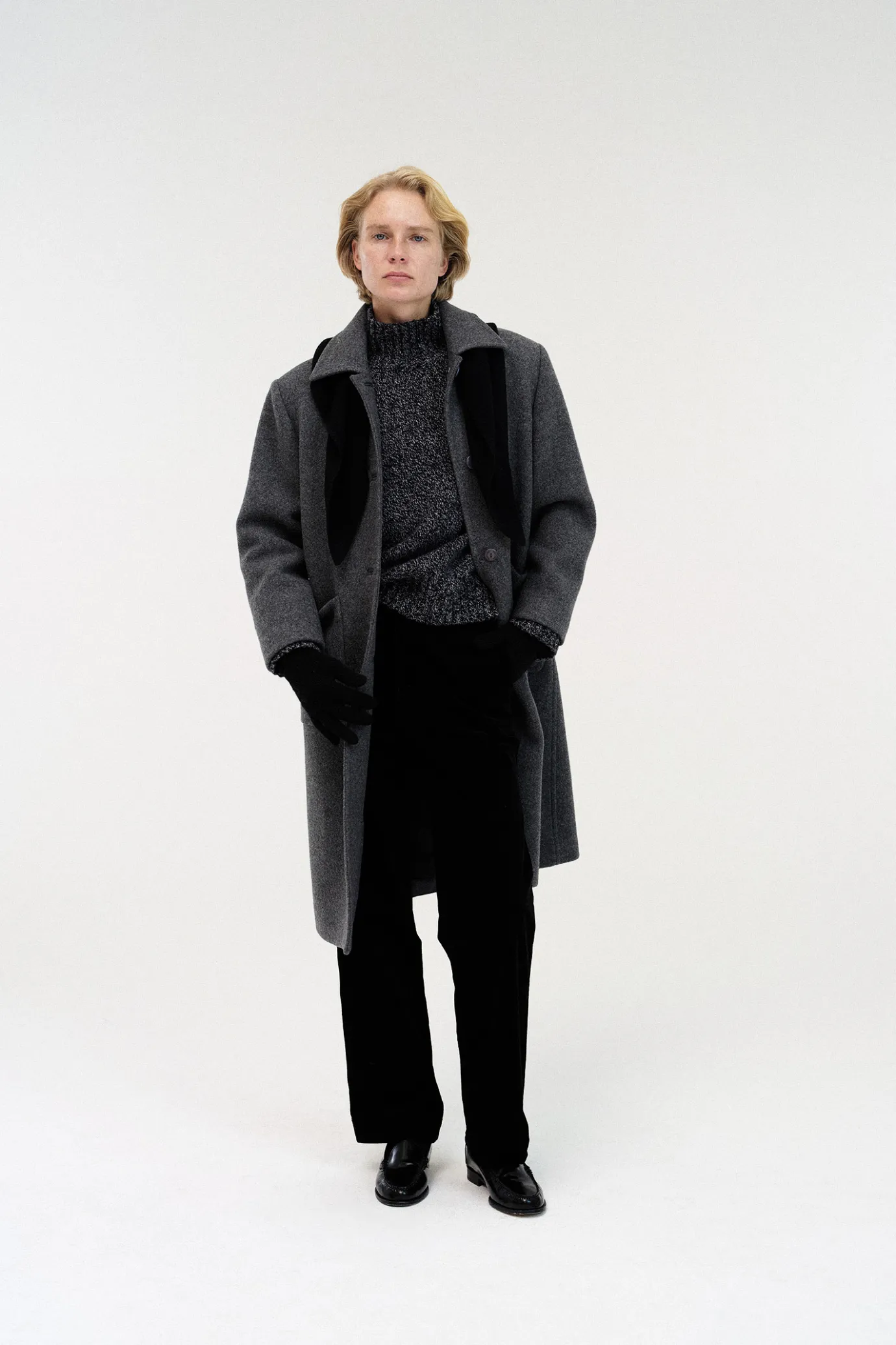 Nothing written Outwears-2ND / Rohmer long wool coat (Dark gray)