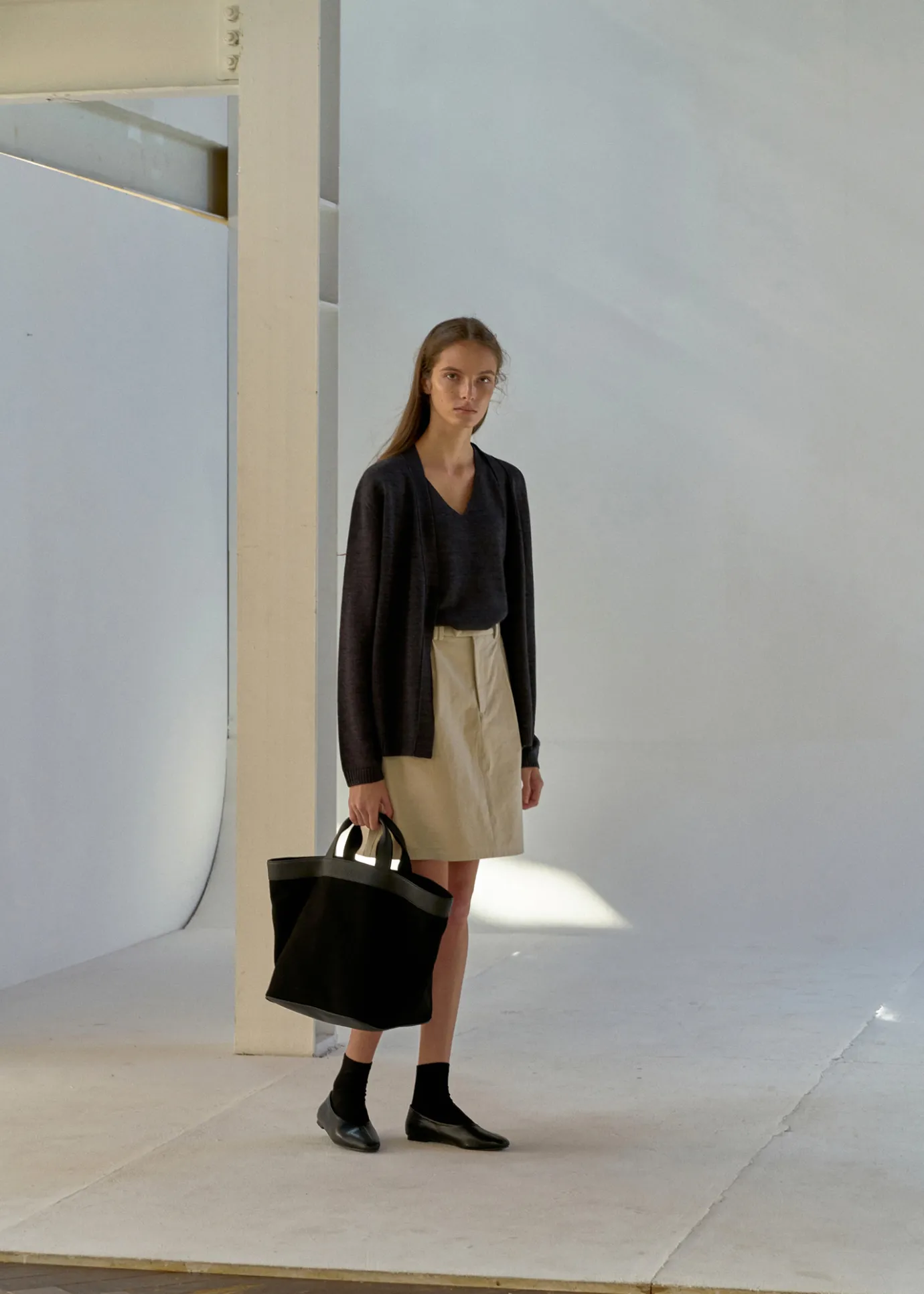 Nothing written Outwears-One button paper cardigan (Dark gray)