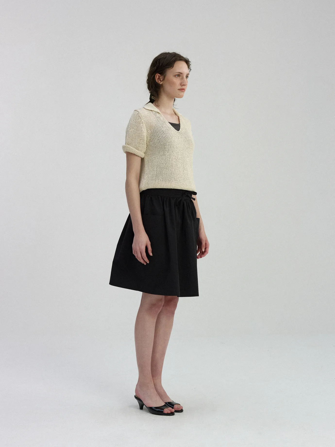 Nothing written Knitwear-Paper polo pullover (Ivory)