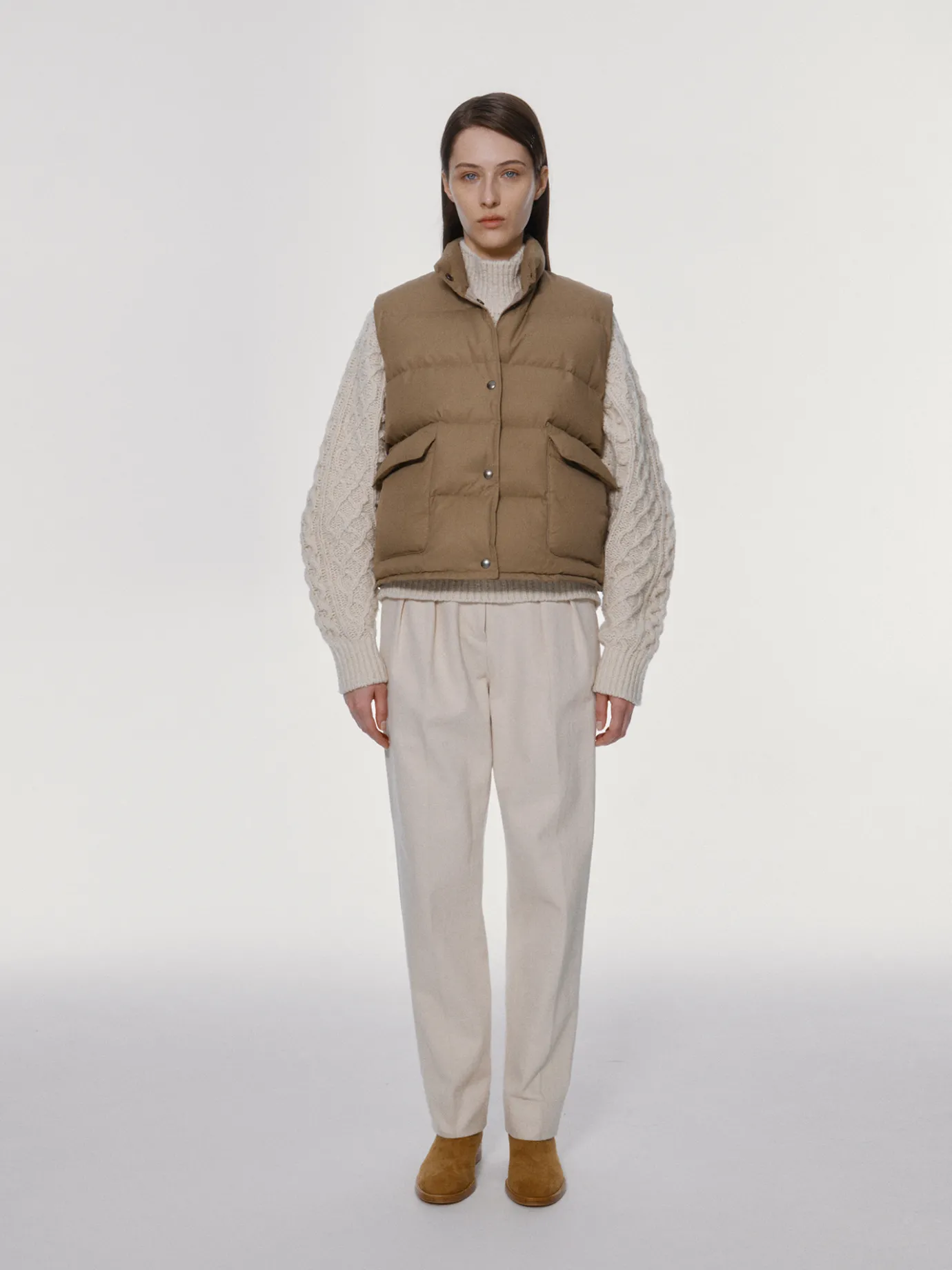 Nothing written Outwears-3RD / Michelin puffer vest (Beige)