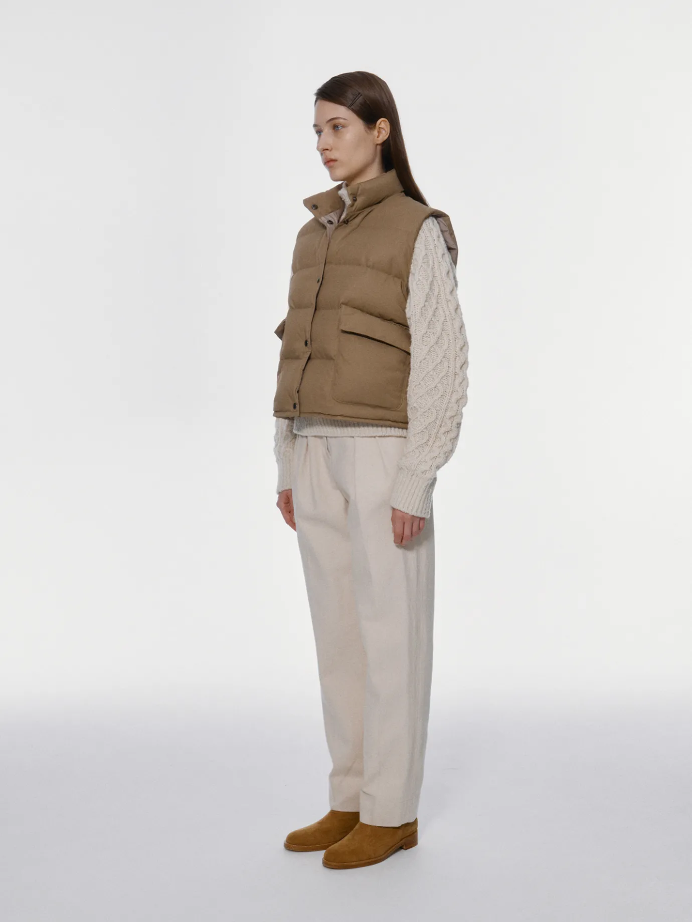 Nothing written Outwears-3RD / Michelin puffer vest (Beige)