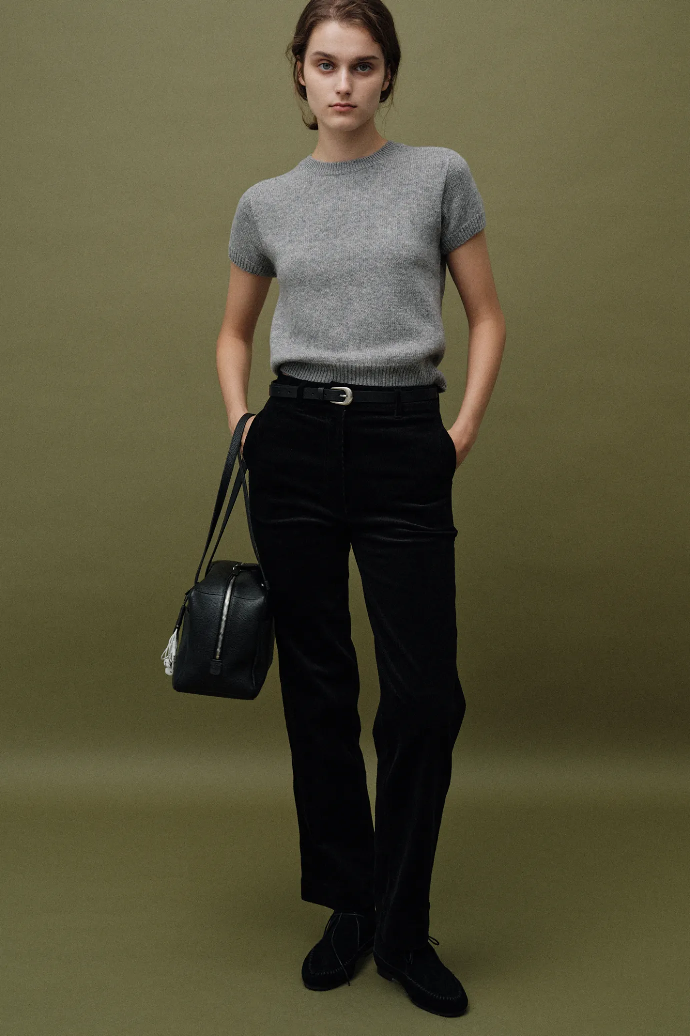 Nothing written Knitwear-3RD / Puno short sleeve knit (Gray)