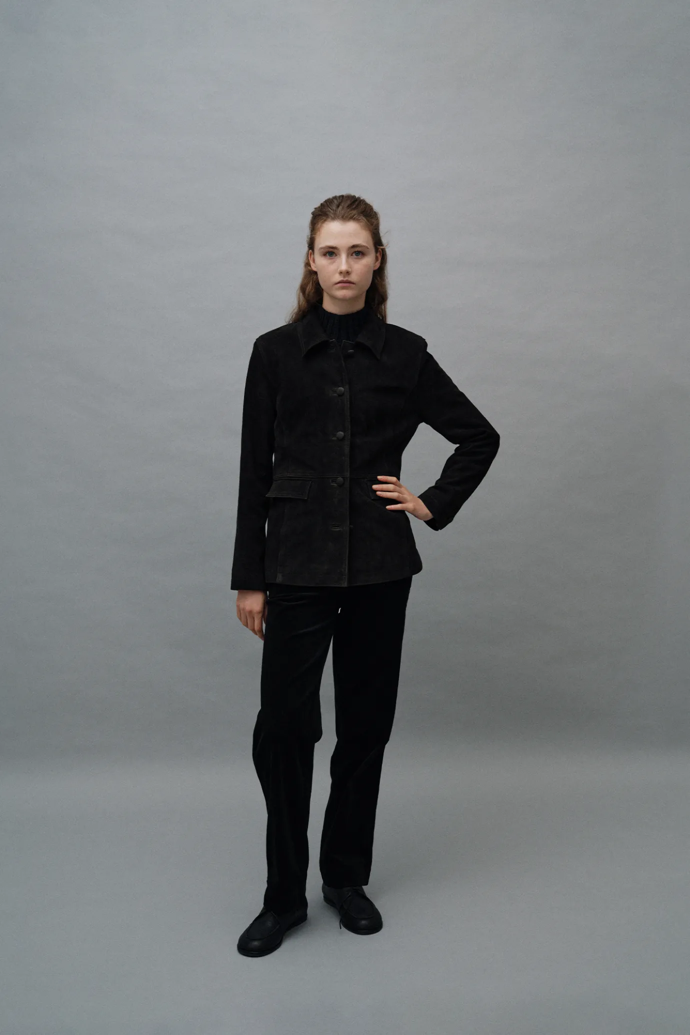 Nothing written Outwears-3RD / Rona suede jacket (Dark brown)