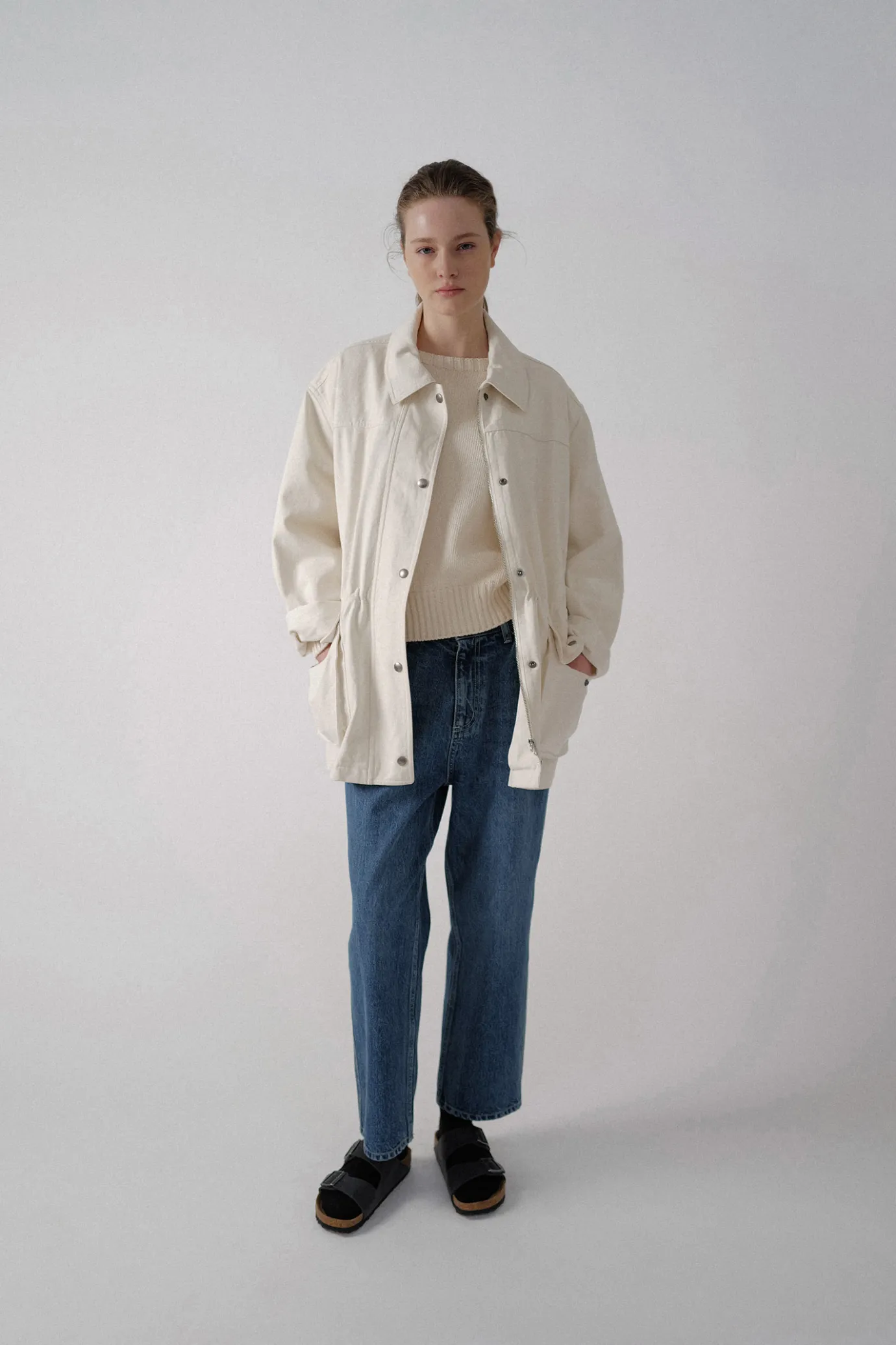 Nothing written Outwears-3RD / Simon cotton field jacket (Off white)
