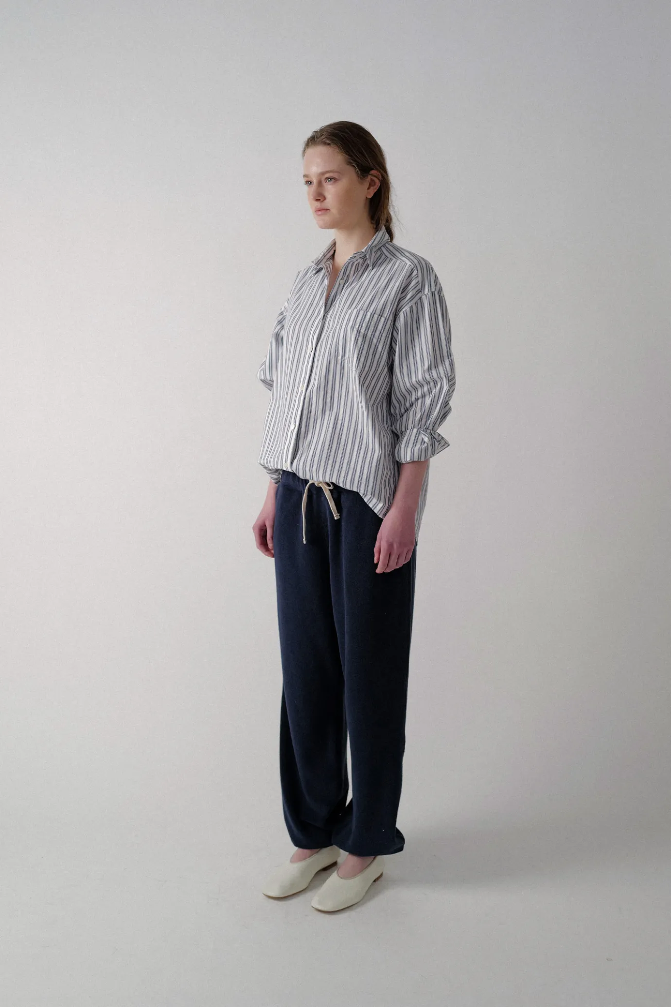 Nothing written Shirt-3RD / Sunné stripe shirt (Blue)