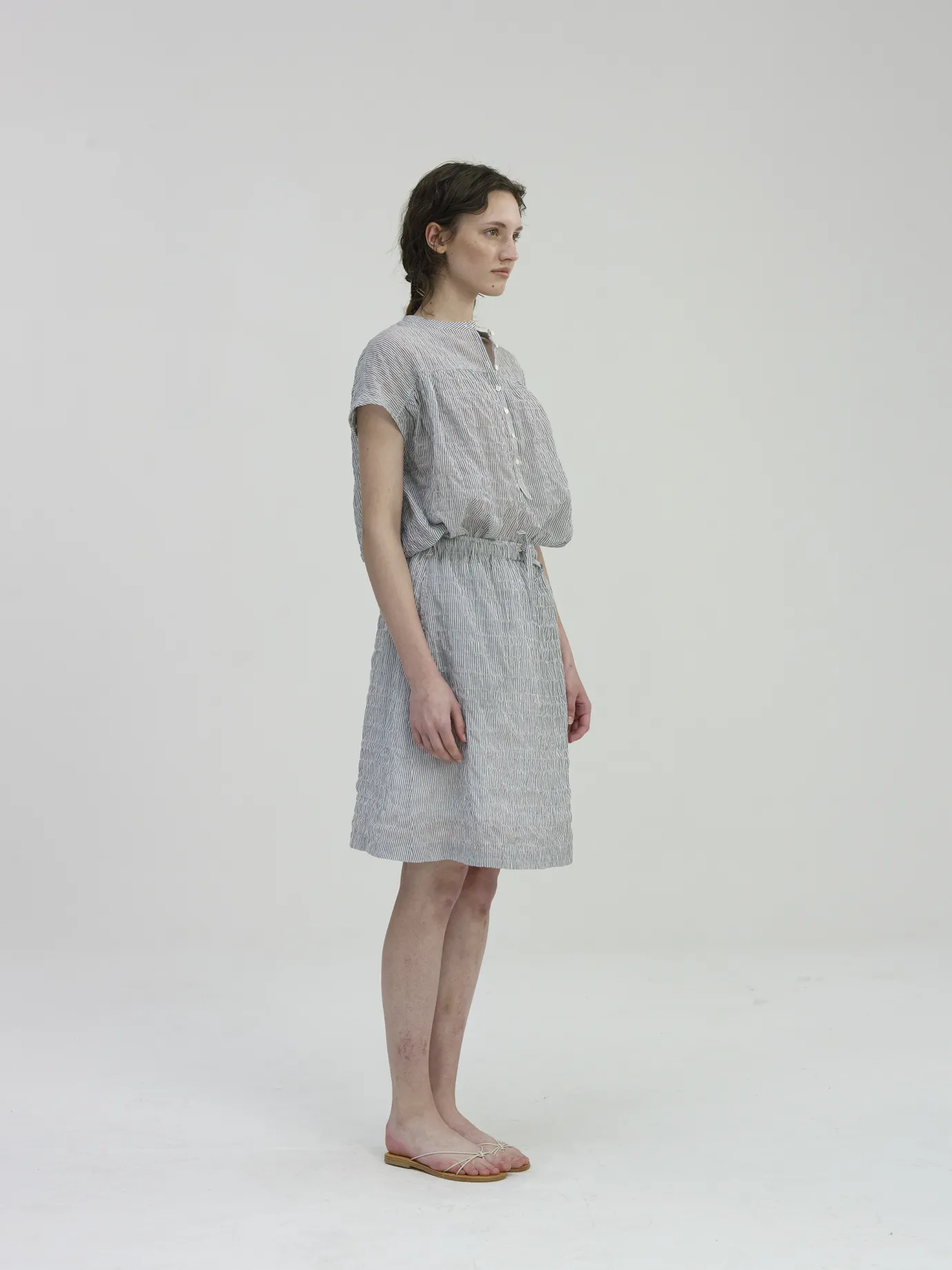 Nothing written Skirts-Sapri cotton skirt (Navy stripe)