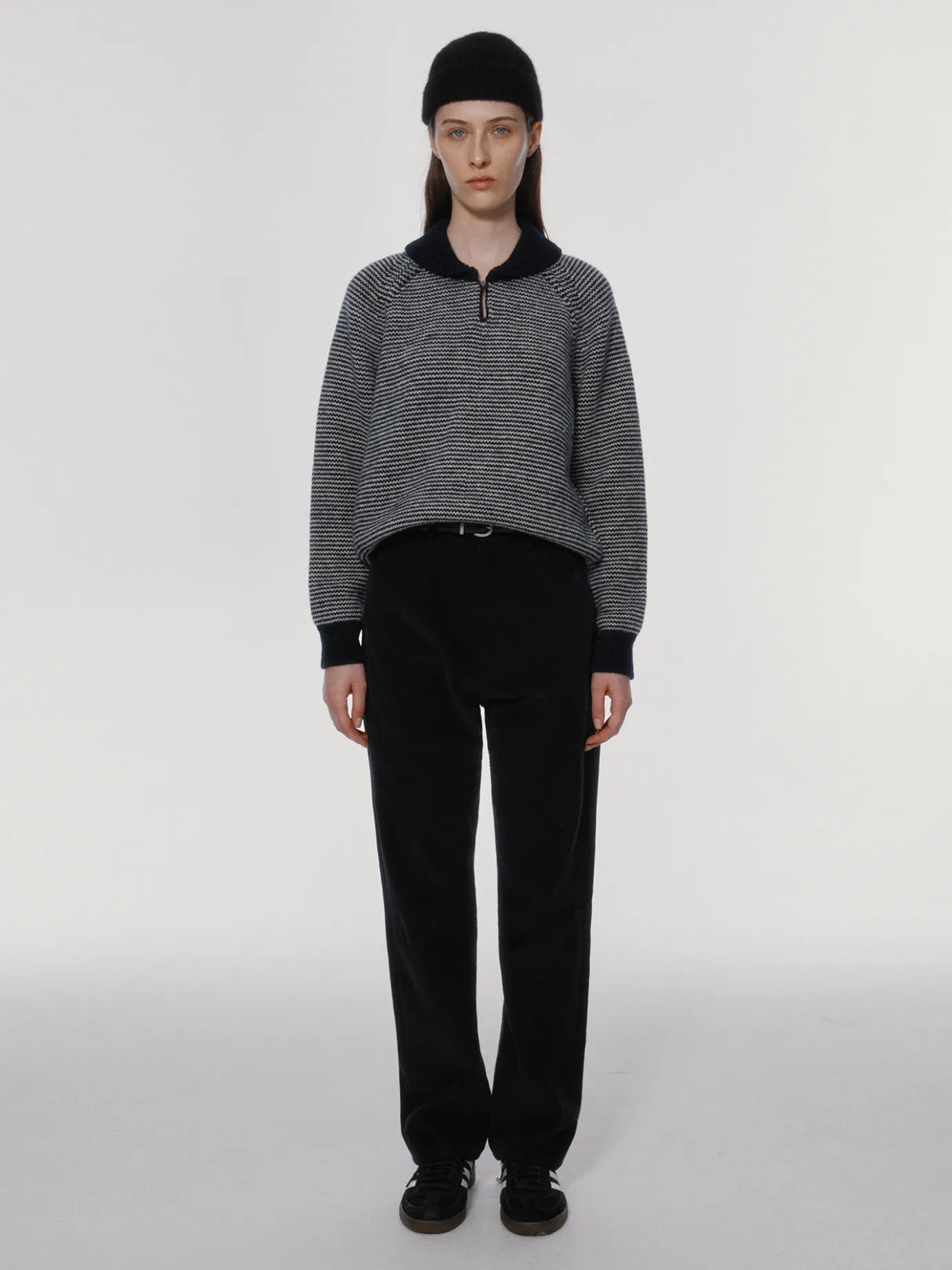 Nothing written Knitwear-7TH / Caron stripe jumper (Dark navy)