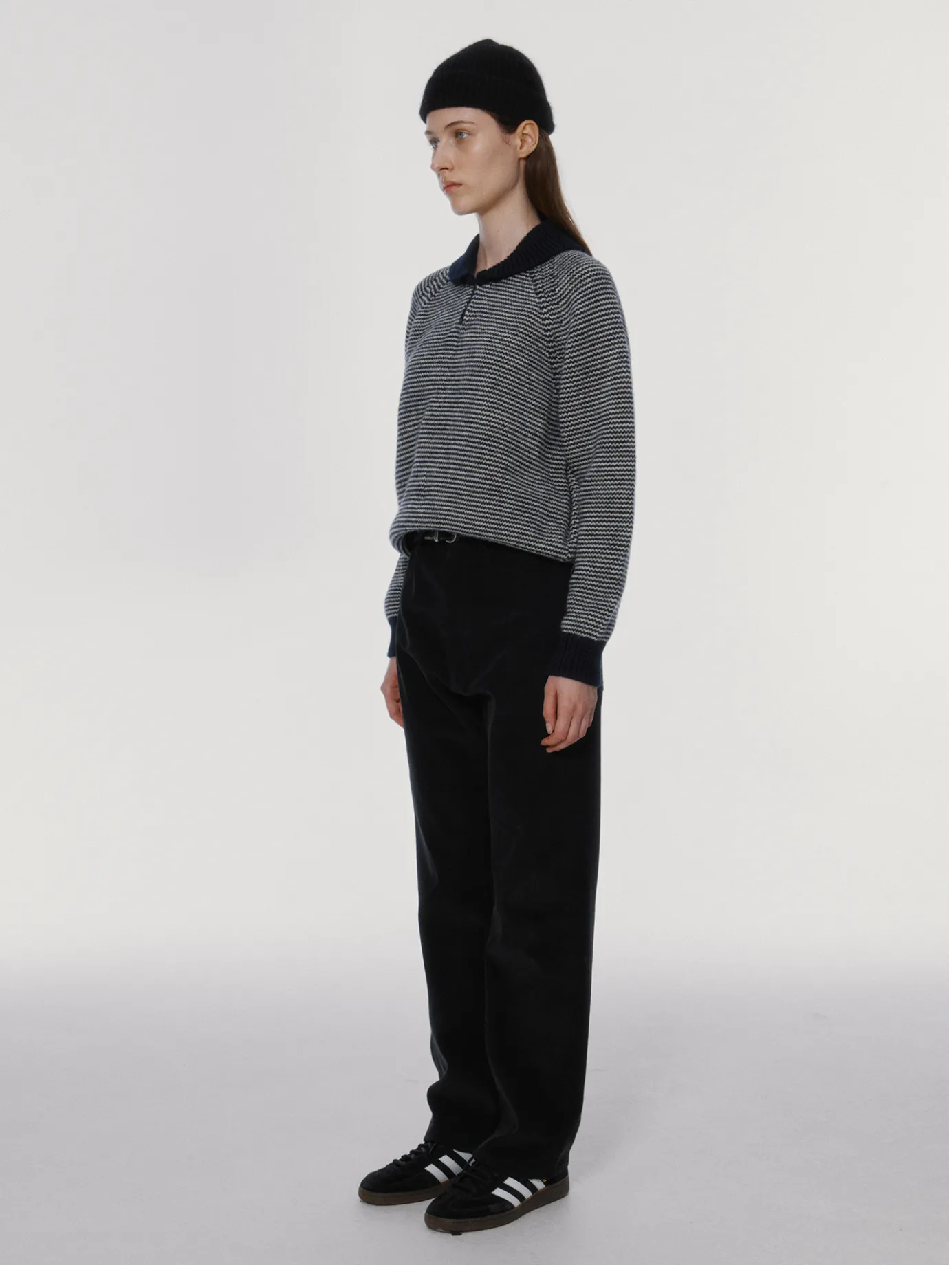 Nothing written Knitwear-7TH / Caron stripe jumper (Dark navy)