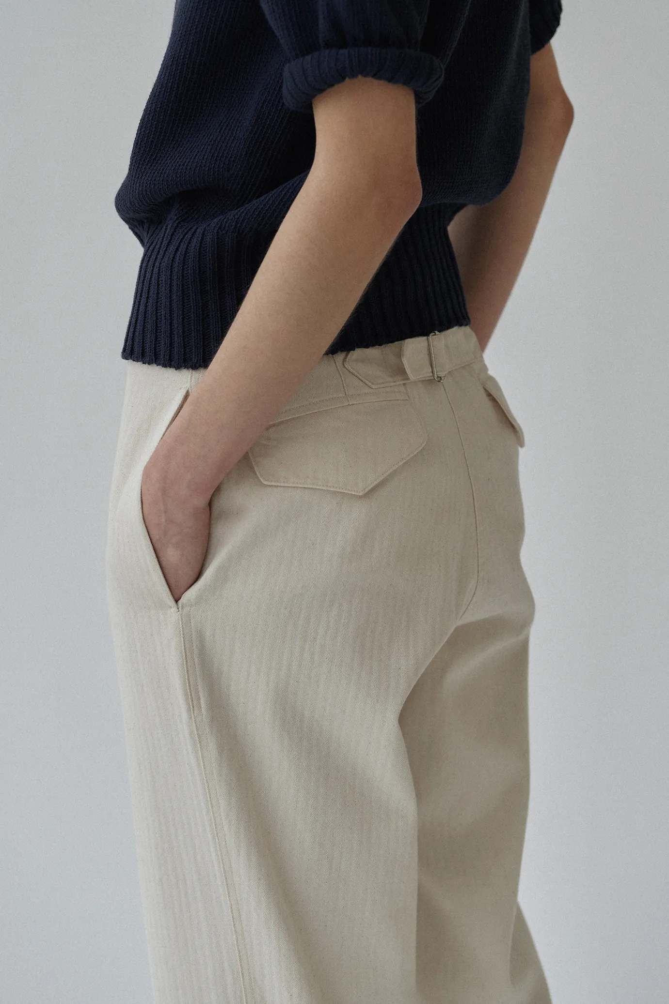 th__cotton_polo_pullover__3.webp Nothing written Knitwear-6TH / Cotton polo pullover (Navy)