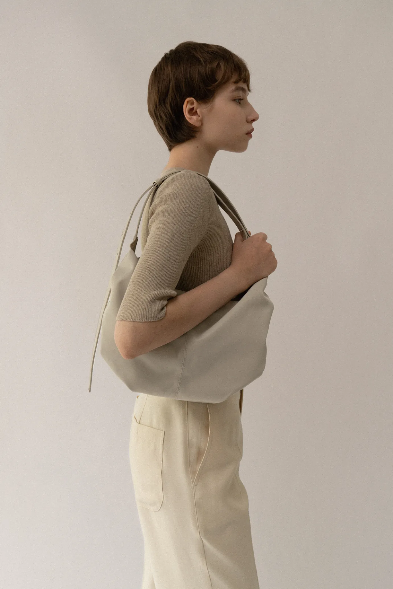 Nothing written Bags-58TH / HT nylon shoulder bag (Salt)