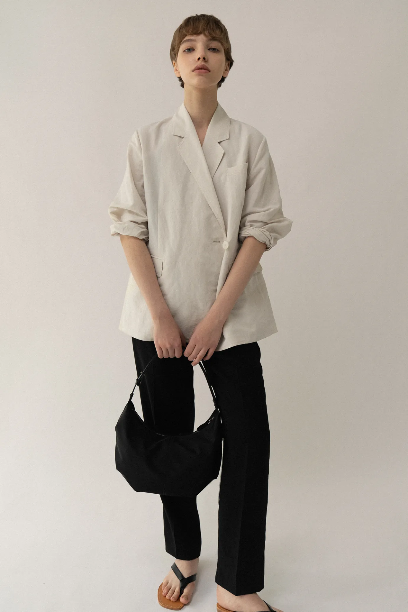 Nothing written Bags-4TH / HT nylon shoulder bag (Black)