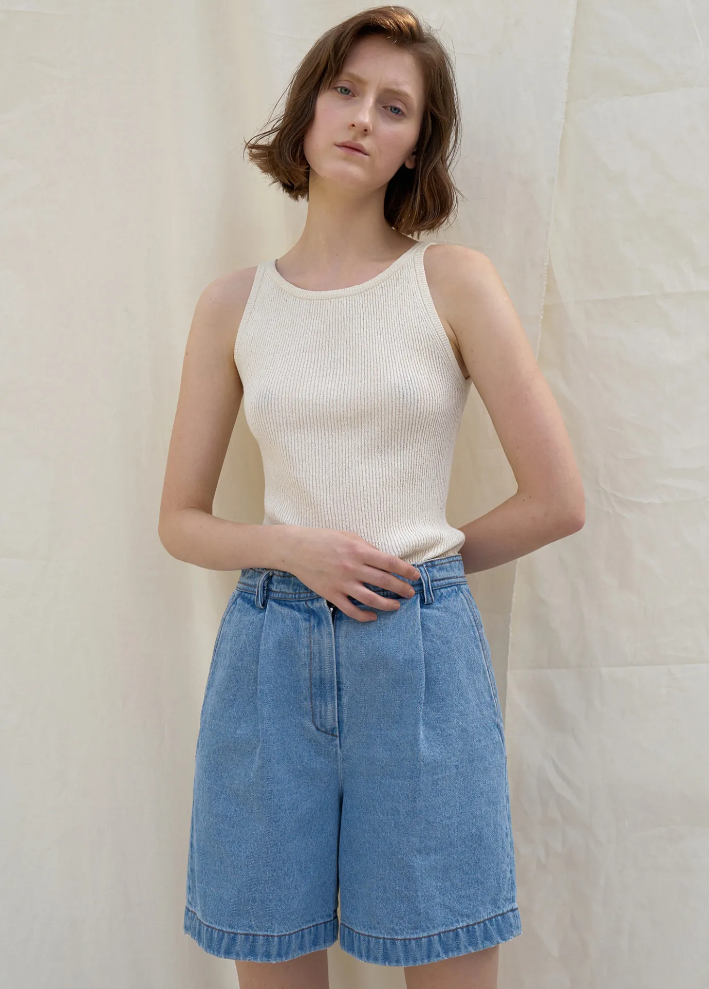 Nothing written Knitwear-5TH / Knit sleeveless (Ivory)