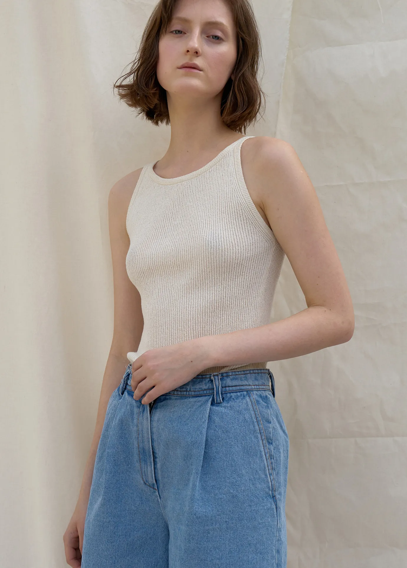 Nothing written Knitwear-5TH / Knit sleeveless (Ivory)