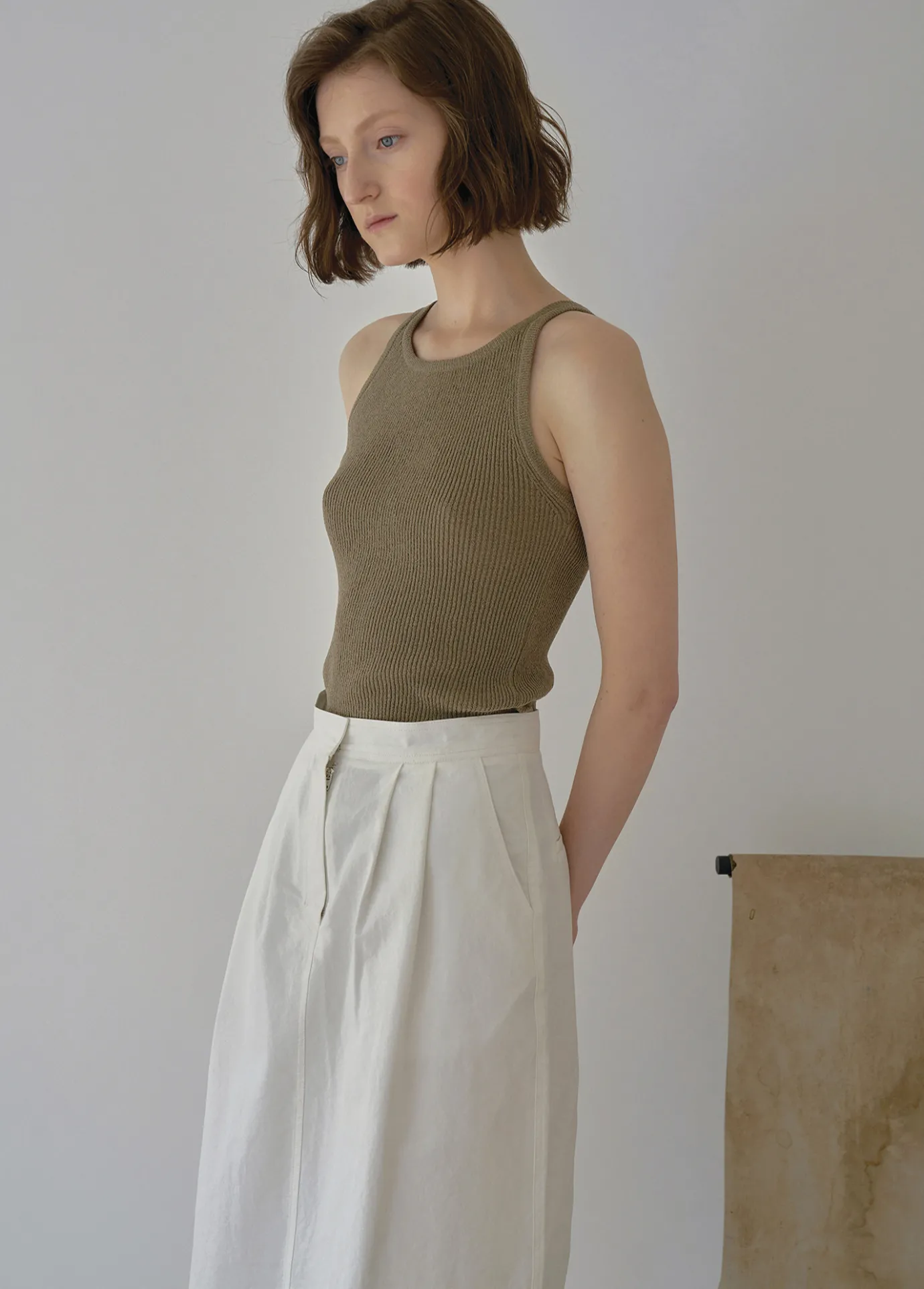 Nothing written Knitwear-4TH / Knit sleeveless (Khaki)