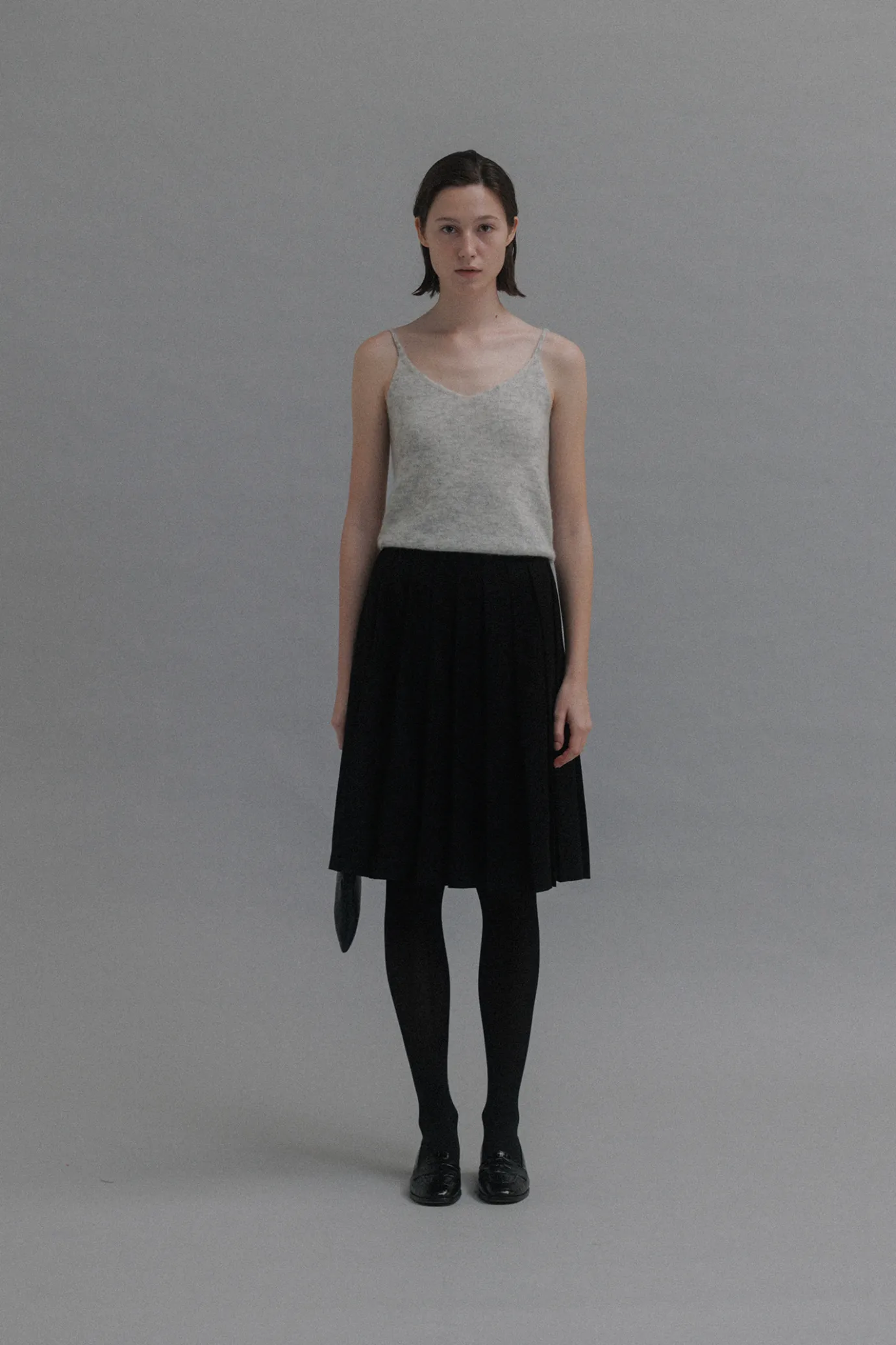 Nothing written Knitwear-4TH / Kotte alpaca sleeveless knit (Gray)