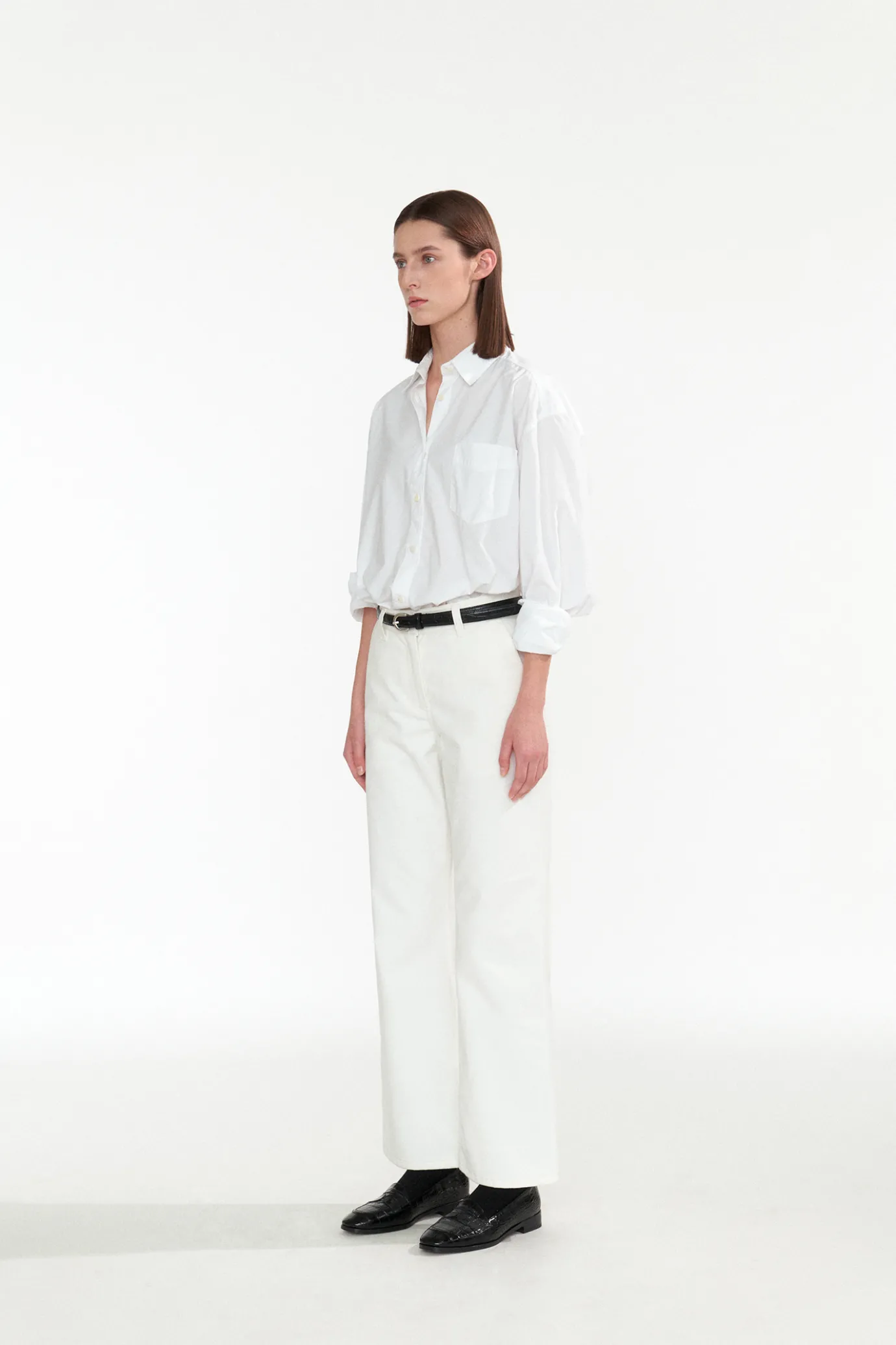 Nothing written Accessories-4TH / Lizard leather belt (Black)