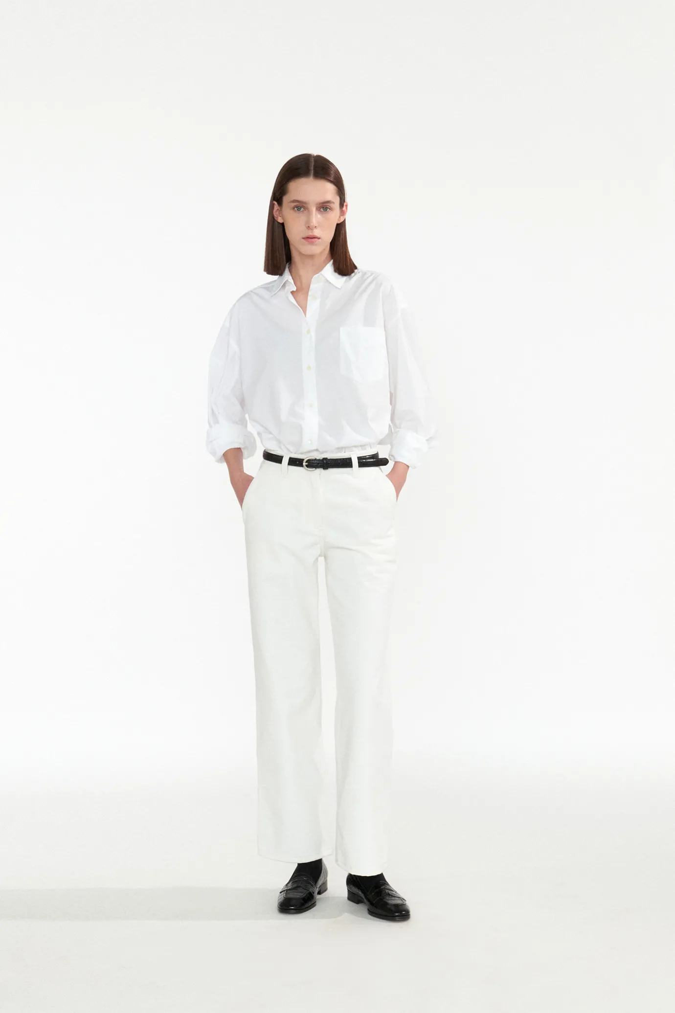 Nothing written Accessories-4TH / Lizard leather belt (Black)