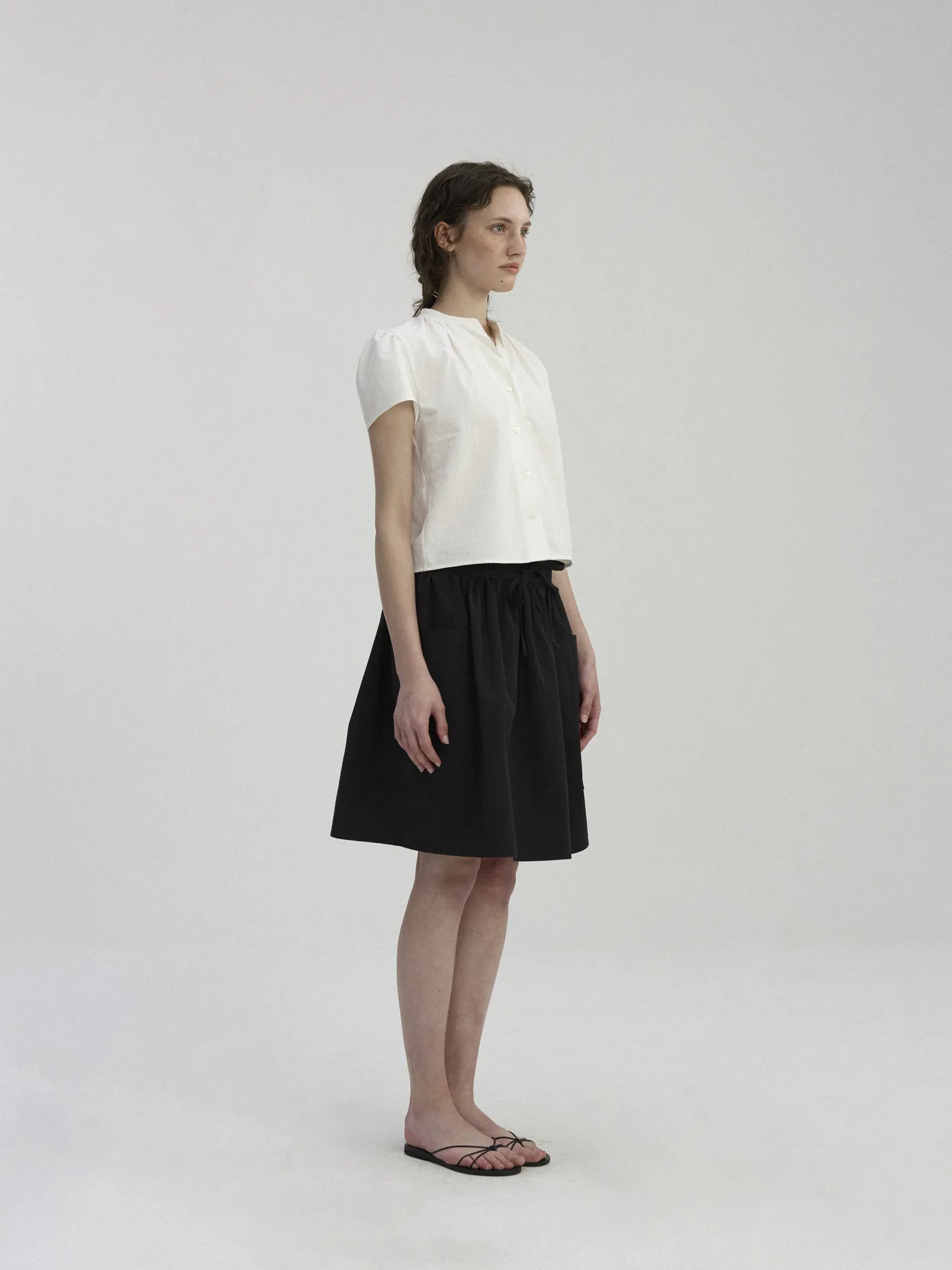 Nothing written Shirt-7TH / Pomé puff sleeve shirt (White)