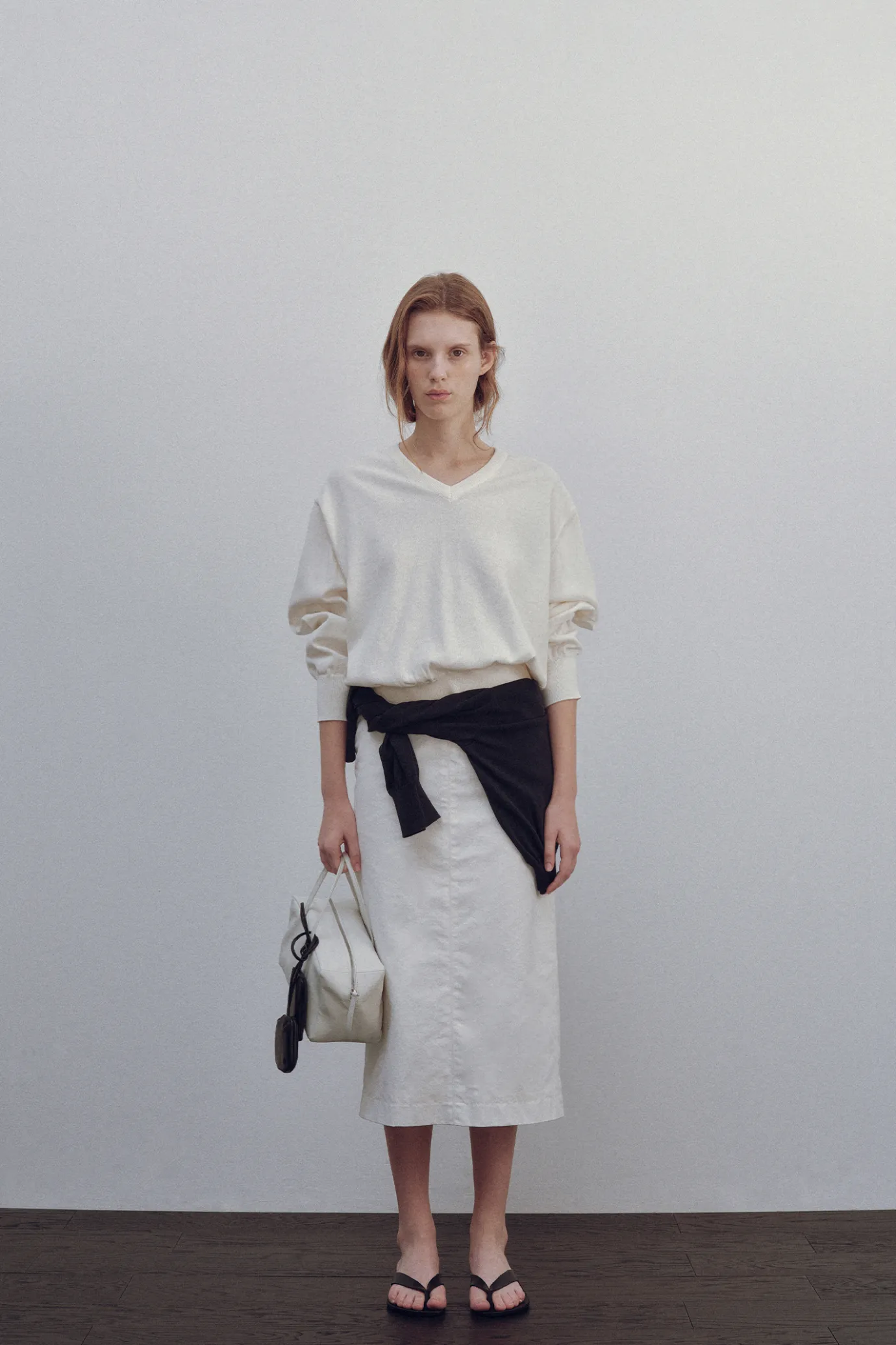 Nothing written Skirts-4TH / Stitch h-line maxi skirt (White)