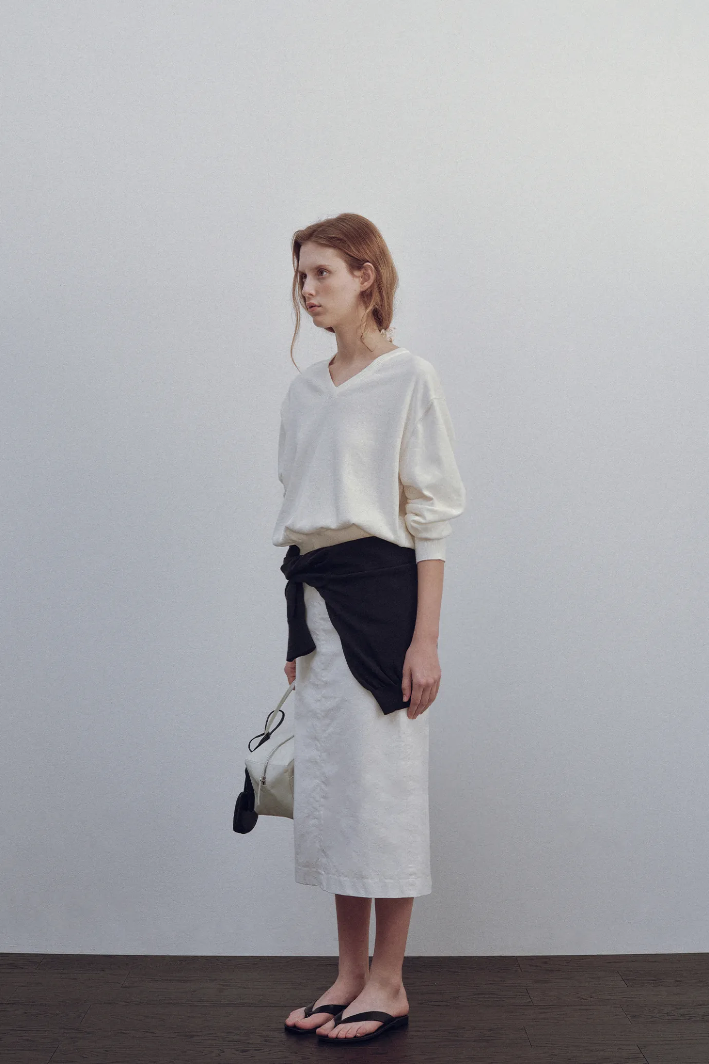 Nothing written Skirts-4TH / Stitch h-line maxi skirt (White)