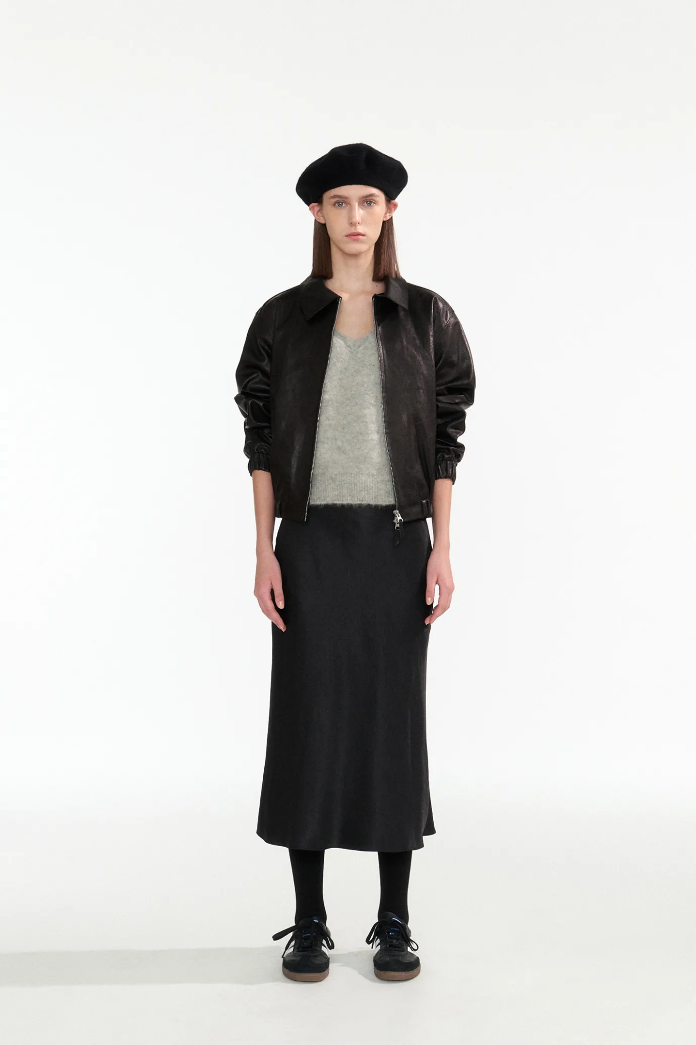 Nothing written Outwears-8TH / Vegetable leather blouson (Black)