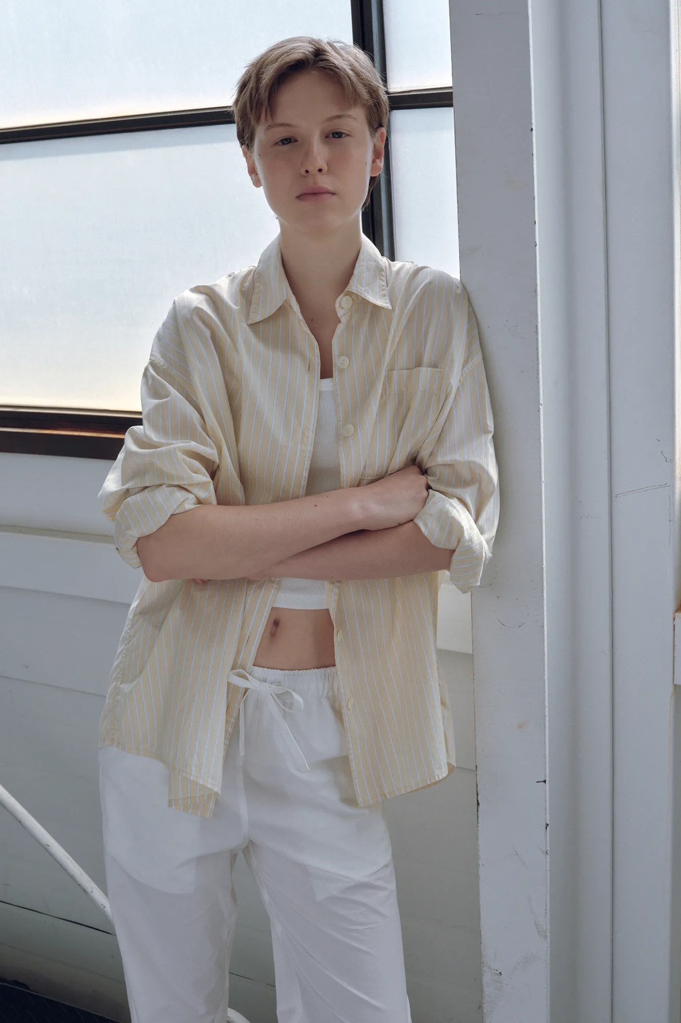 Nothing written Shirt-Timon striped cotton shirt (Butter)