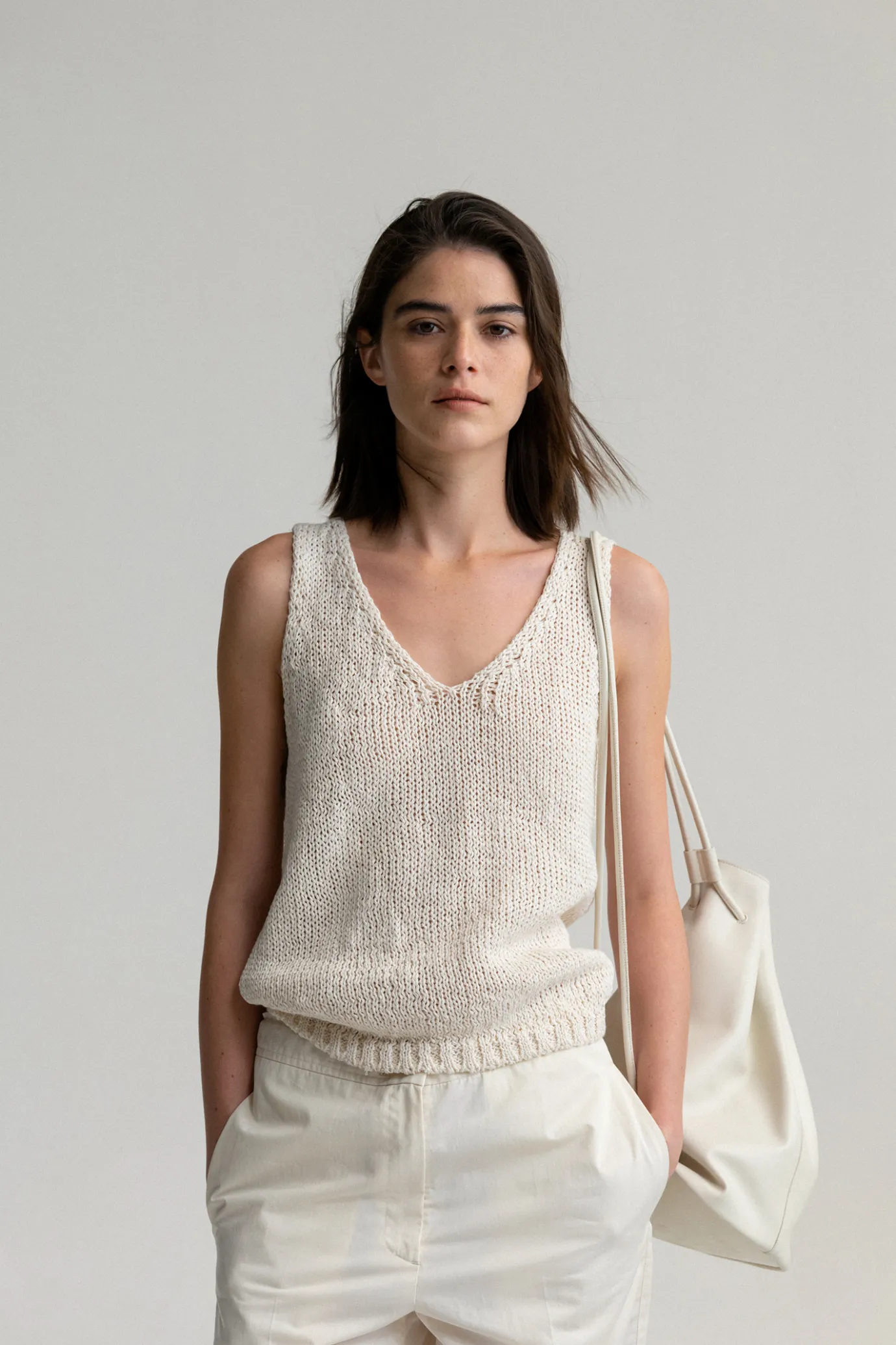 Nothing written Bags-Vegetable bucket bag (Ivory)