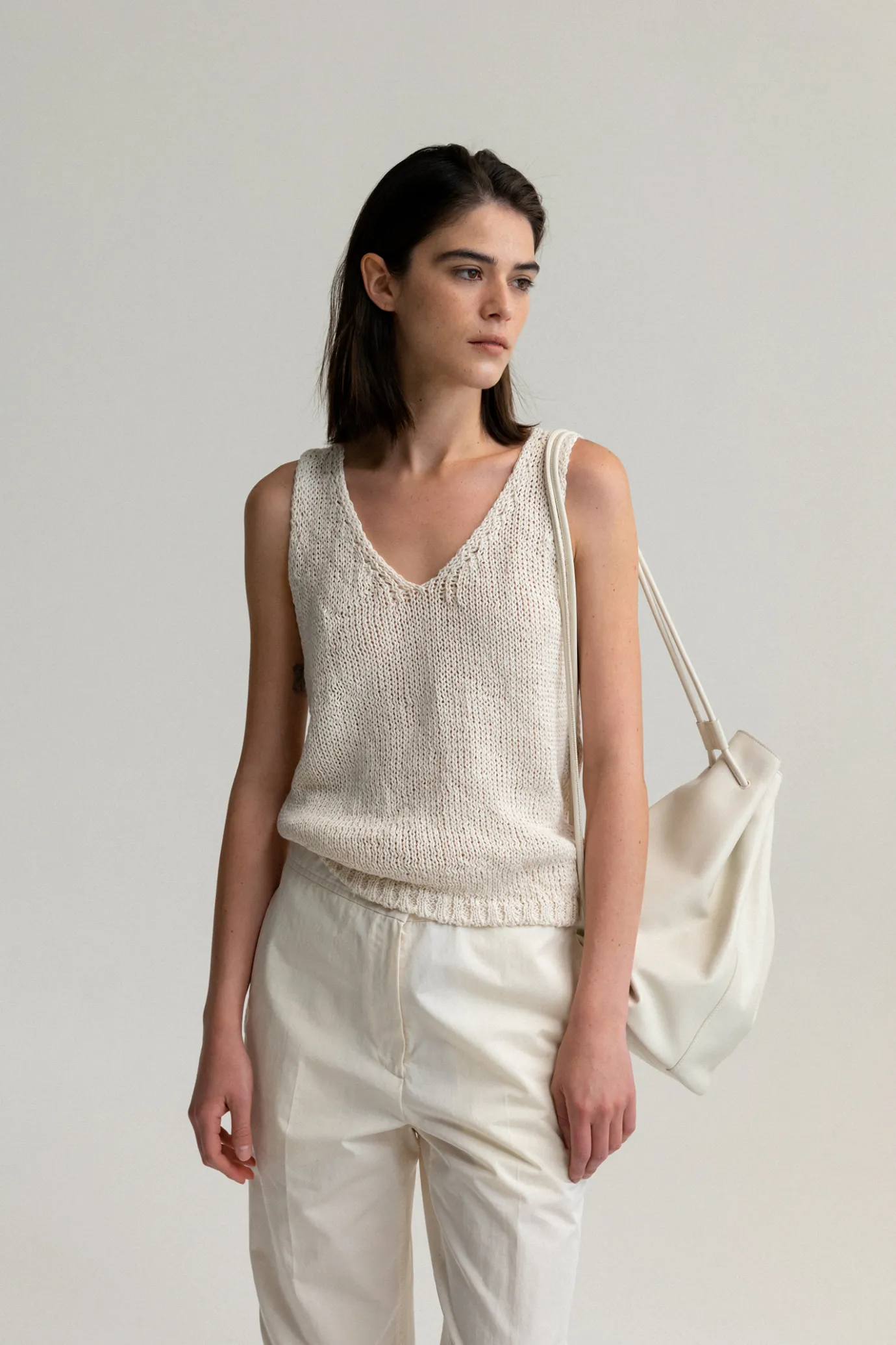 Nothing written Bags-Vegetable bucket bag (Ivory)