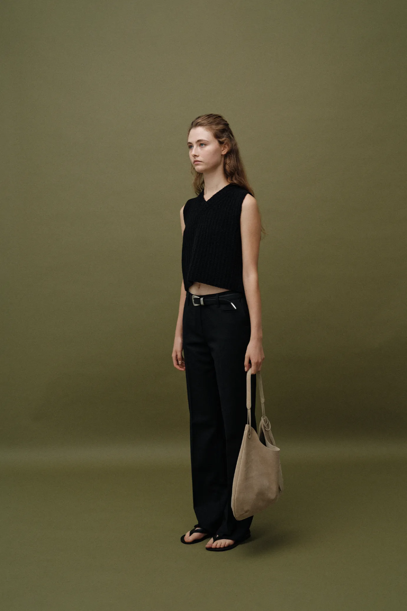 Nothing written Accessories-Western silver belt (Black)