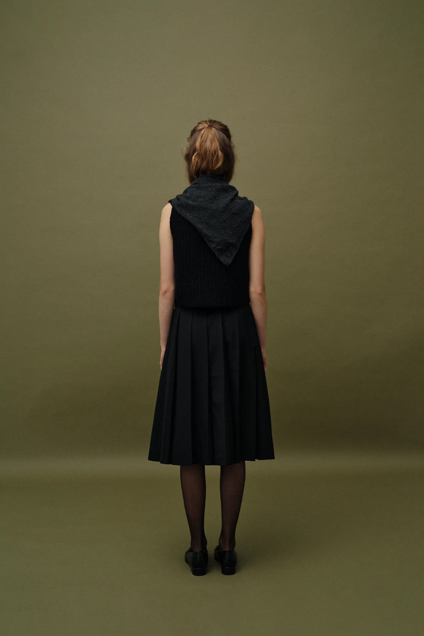 wool_pleated_skirt_black_2.webp Nothing written Skirts-Wool pleated skirt (Black)